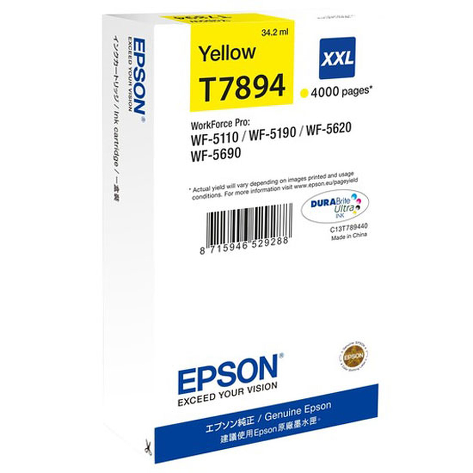 Cartouche d'encre Epson Jaune T7894 XXL - Autre vue