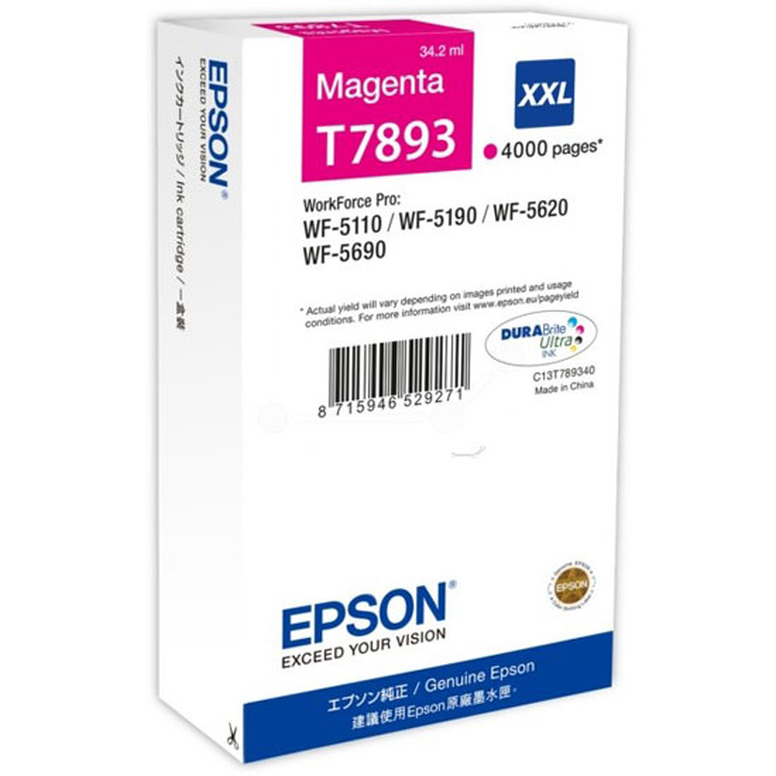 Cartouche d'encre Epson Magenta T7893 XXL - Autre vue
