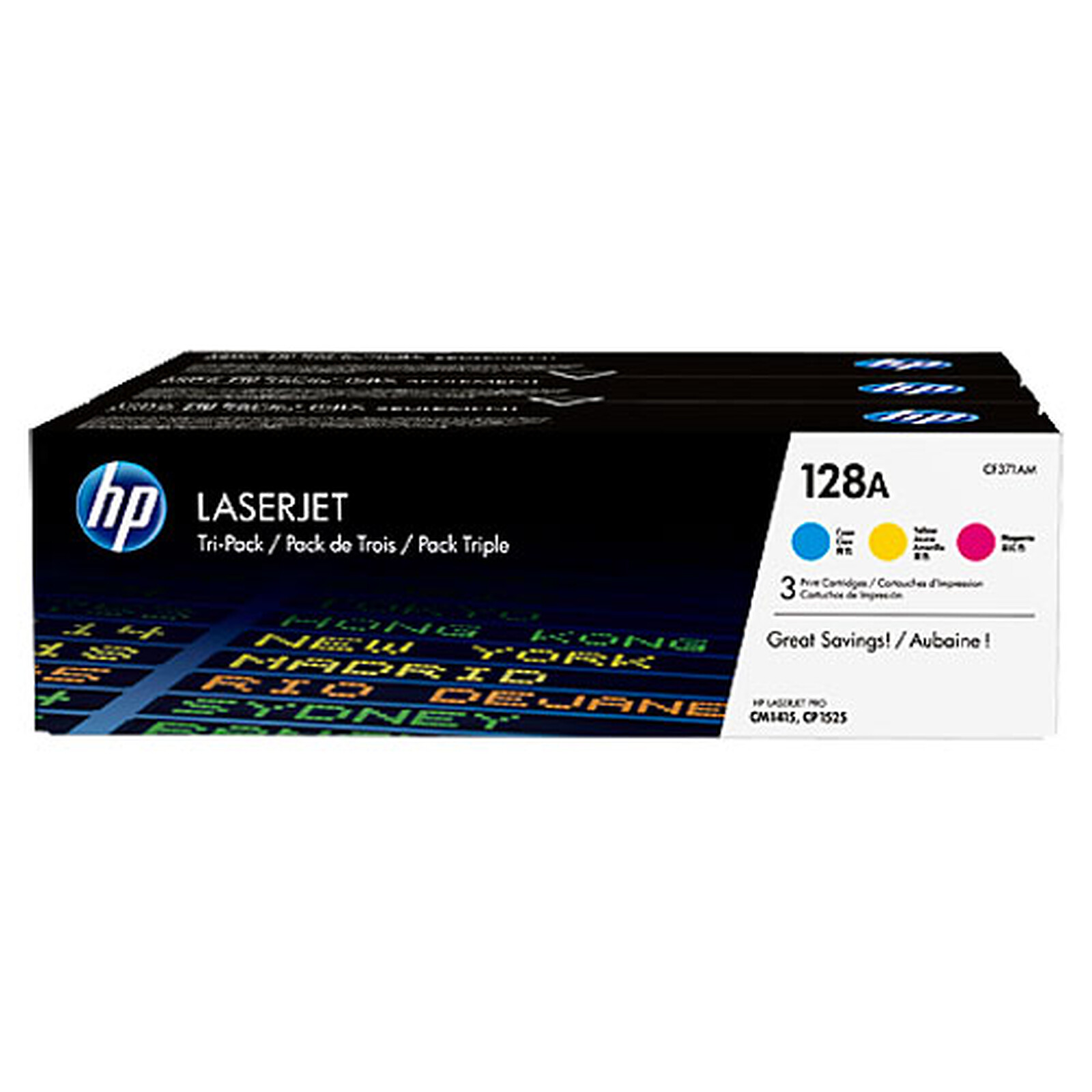 Toner HP 128A (CF371AM) - Cyan/Magenta/Jaune - Autre vue