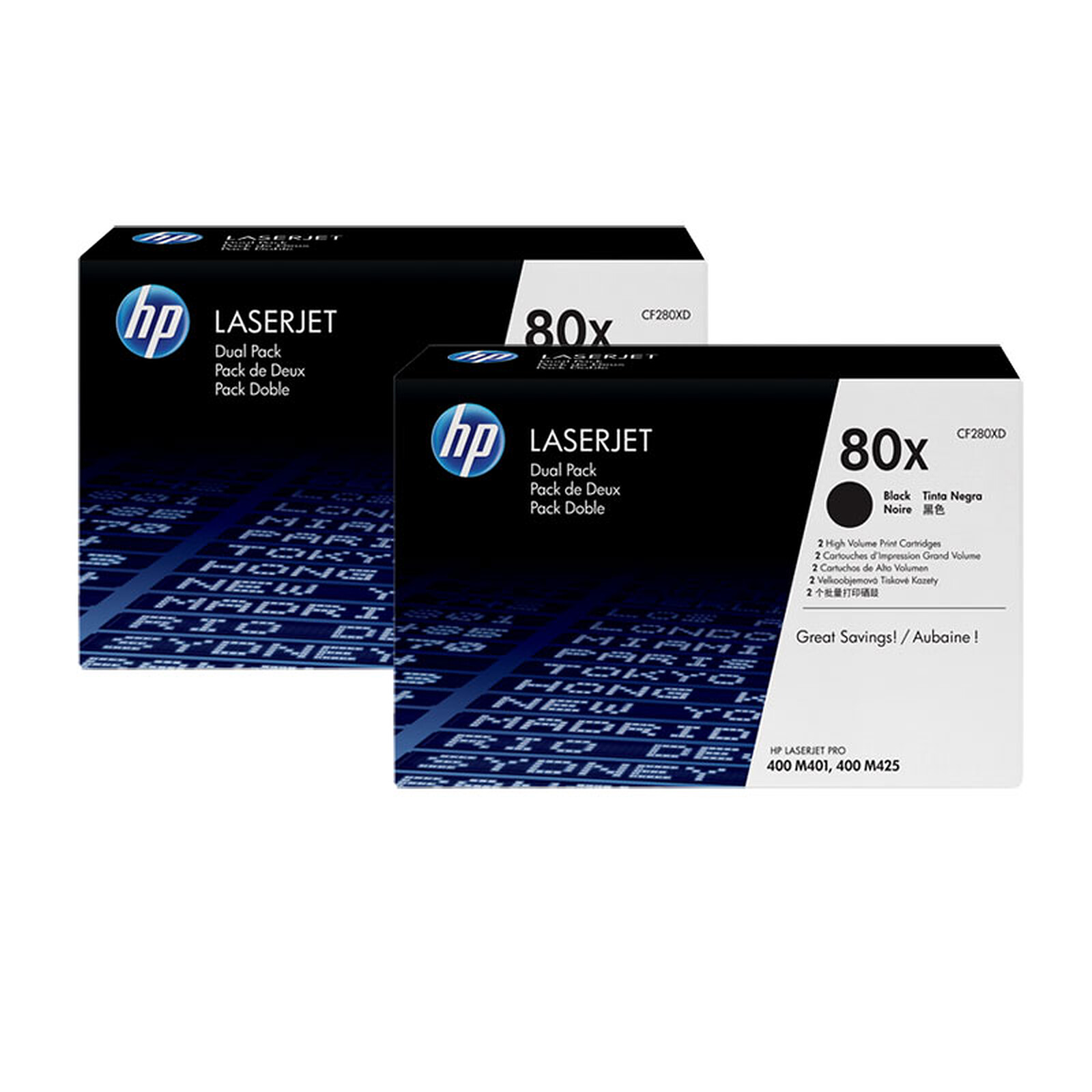 Toner HP 80X (CF280XD) - Noir Pack Duo - Autre vue