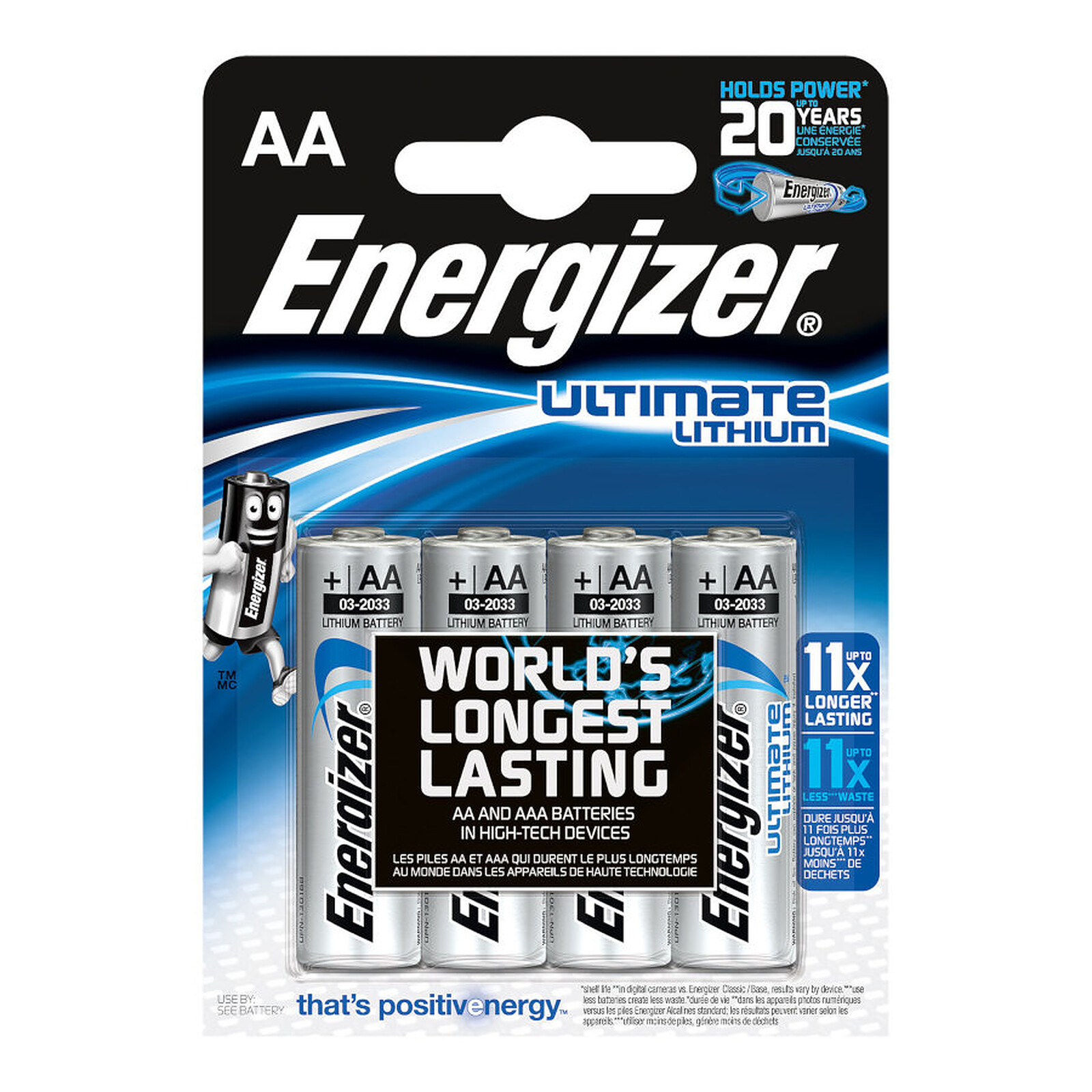 Pile et chargeur Energizer Ultimate Lithium AA (par 4) - Autre vue