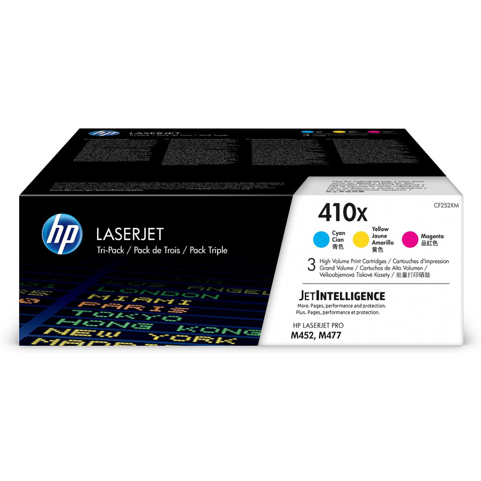 Toner HP 410X (CF252XM) - Cyan/Magenta/Jaune - Autre vue