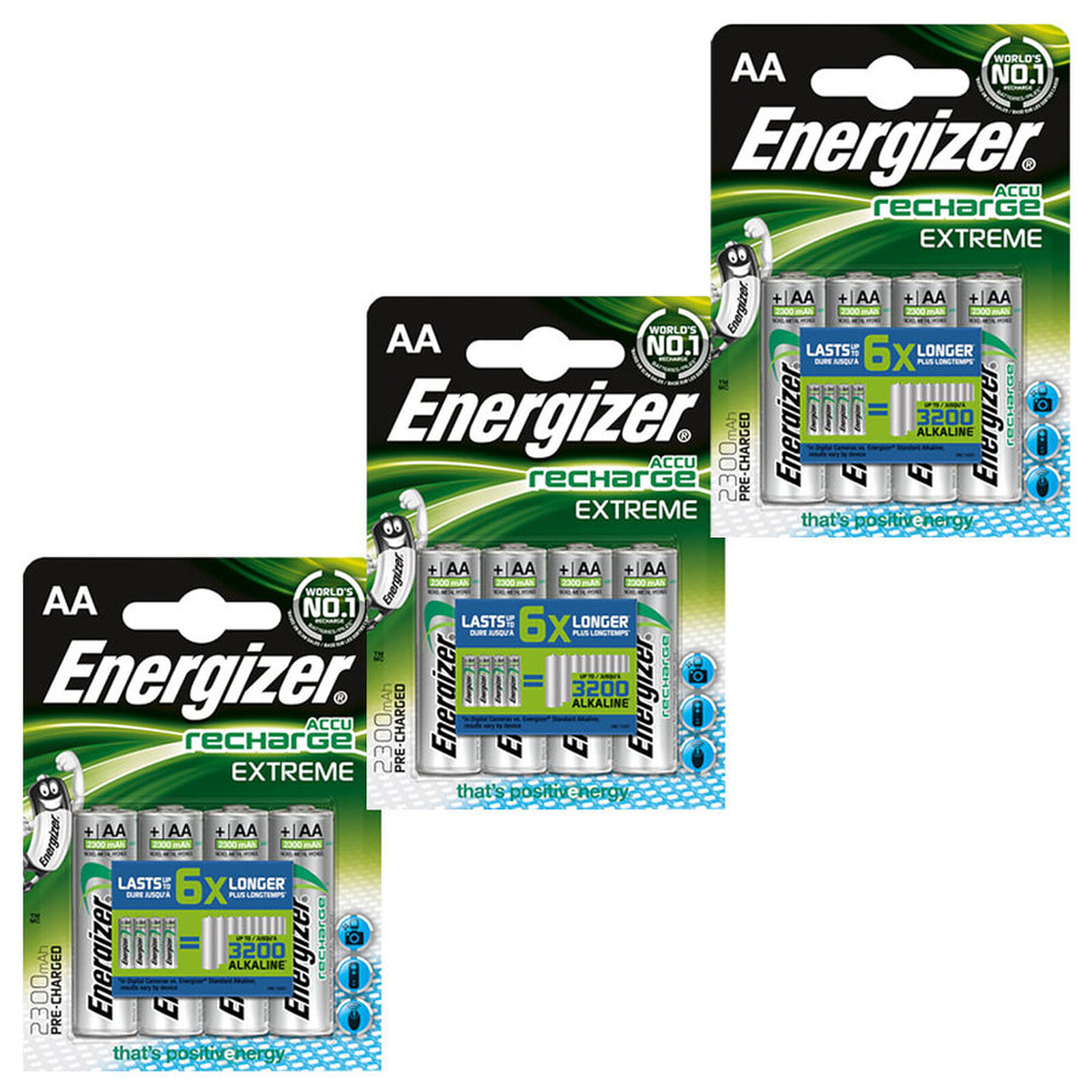 Pile et chargeur Energizer Accu Recharge Extreme AA 2300 mAh (par 4) - Autre vue