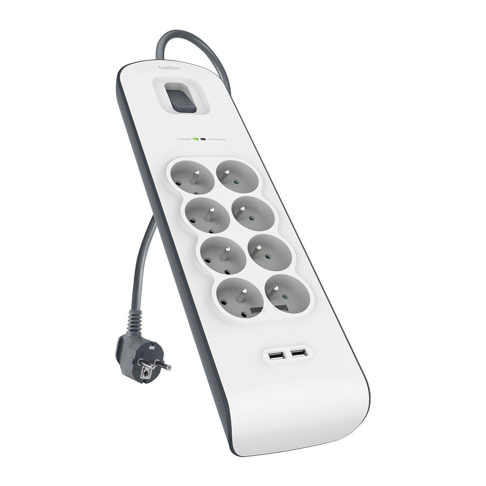 Multiprise Belkin multiprise parafoudre - 8 x prises + 2 ports USB - Autre vue