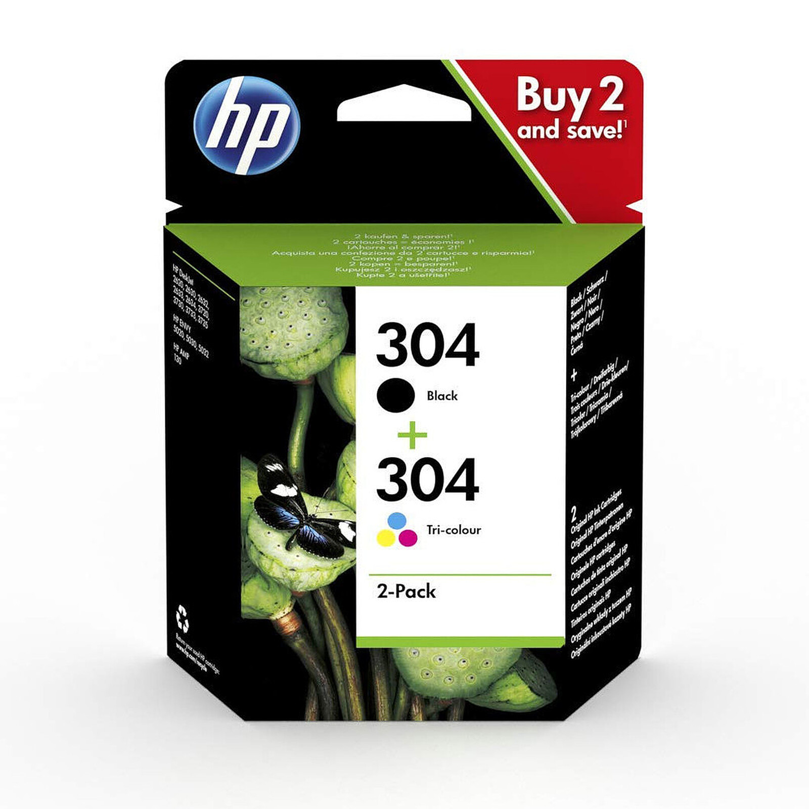 Cartouche d'encre HP 304 Pack 4 couleurs - 3JB05AE - Autre vue