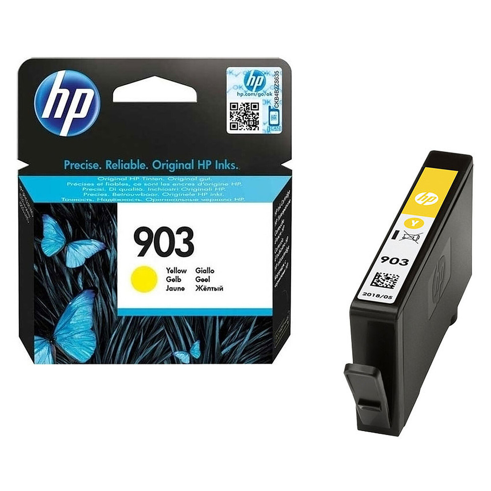 Cartouche d'encre HP 903 Inkjet Cartridge T6L99AE - Jaune - Autre vue