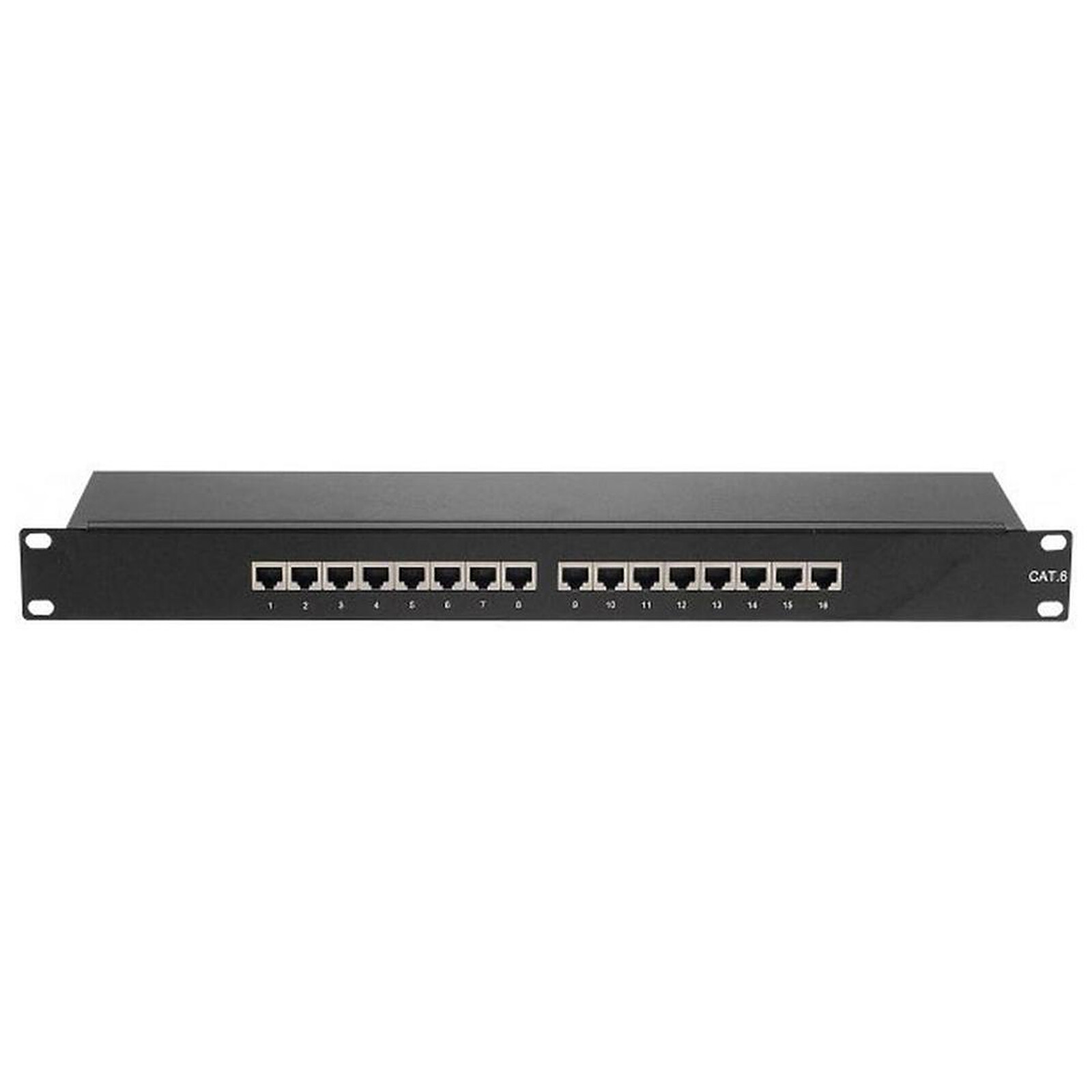 Accessoires RJ45 Panneau de brassage 19", Cat 6 STP, Noir - 16 ports - Autre vue