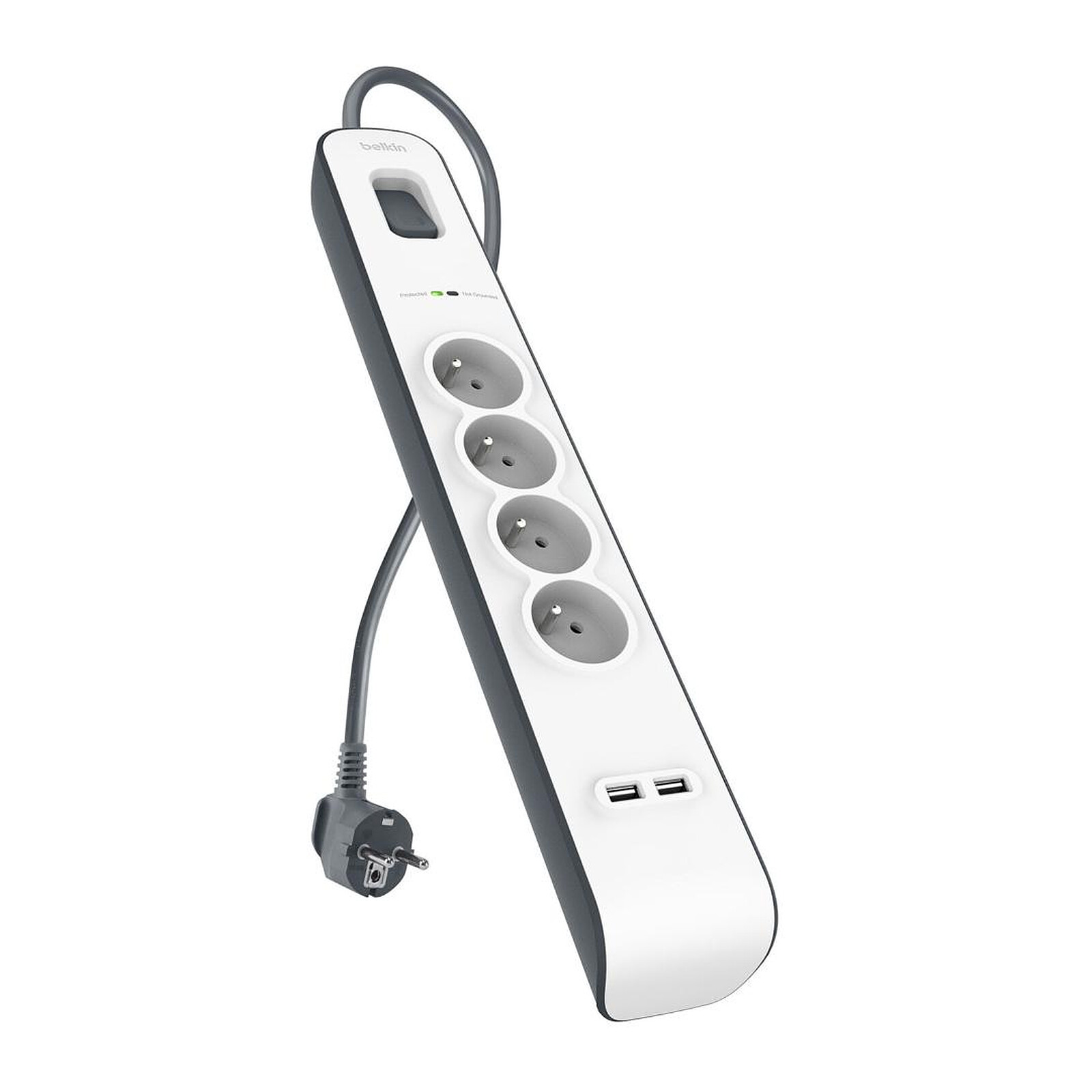 Multiprise Belkin multiprise parafoudre - 4 prises + 2 ports USB - Autre vue