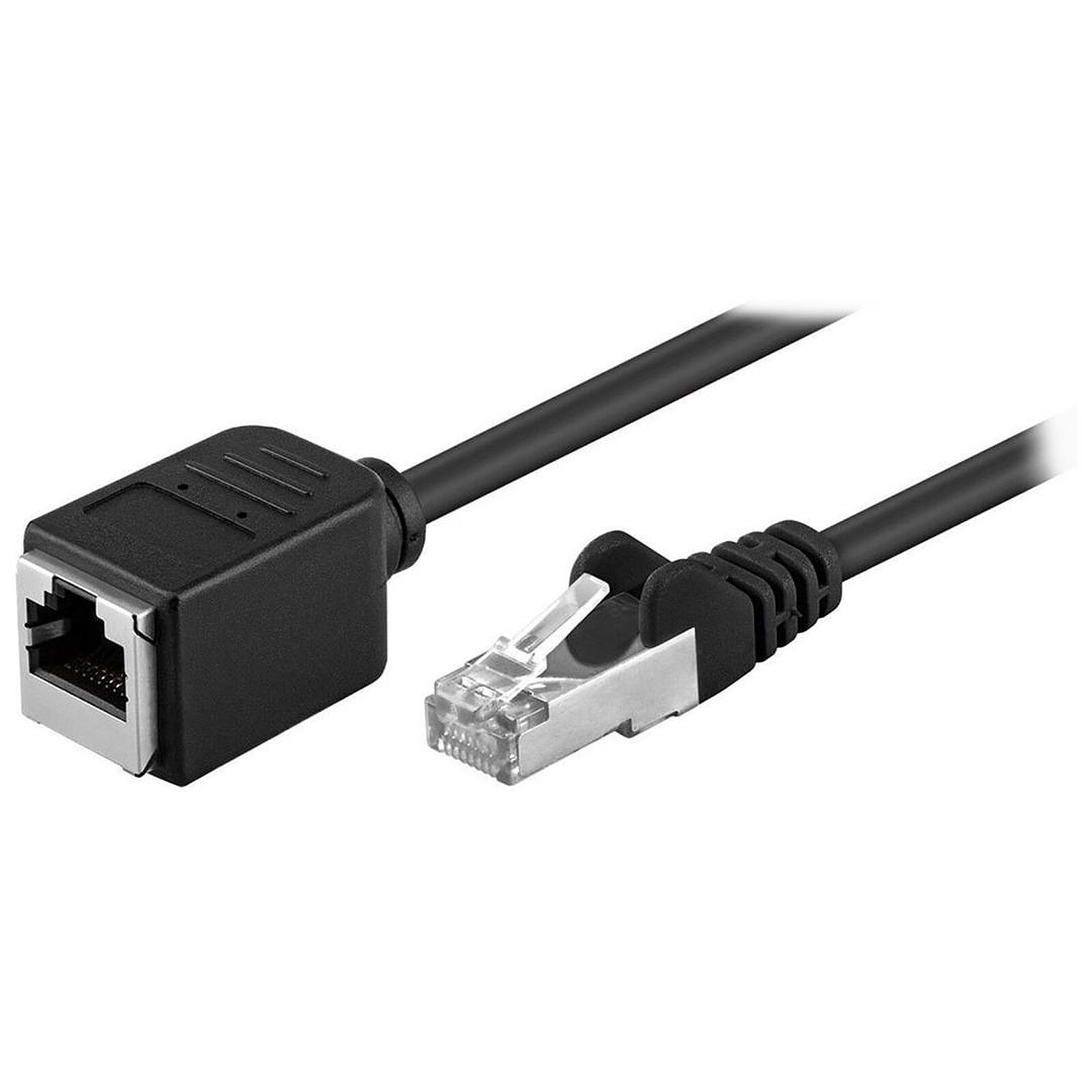 Câble RJ45 Rallonge cable RJ45 Cat 5e F/UTP (noir) - 2 m - Autre vue