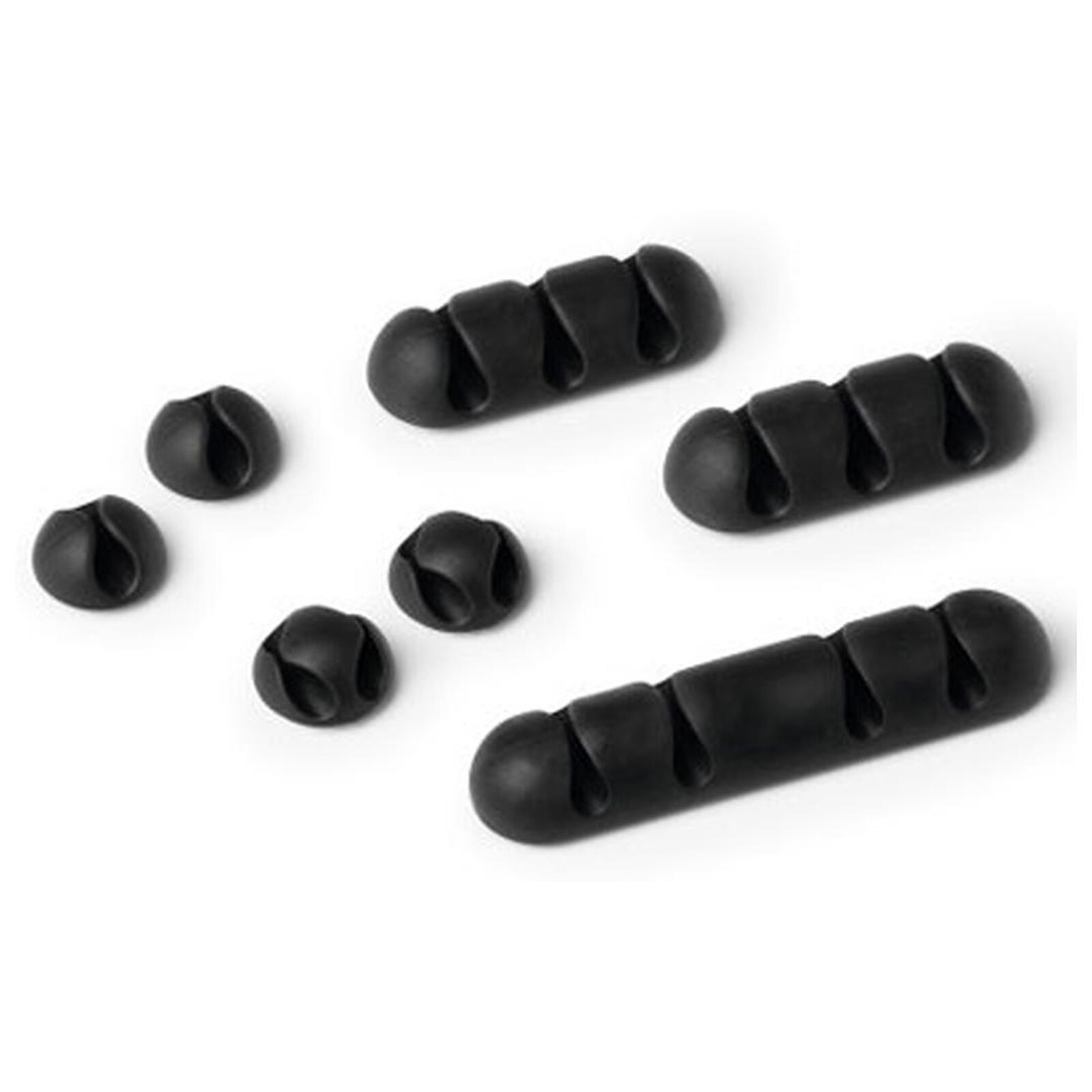 Passe câble et serre câble Guides-câbles en plastique adhésif (noir) - 7 pièces - Autre vue