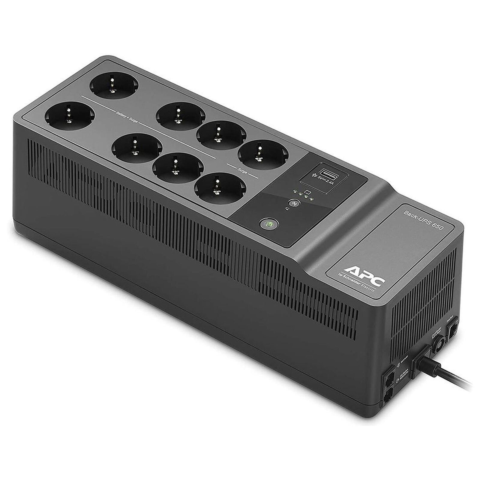 Multiprise Onduleur avec batterie de secours 650VA - 8 prises - 1 port USB-A - Autre vue