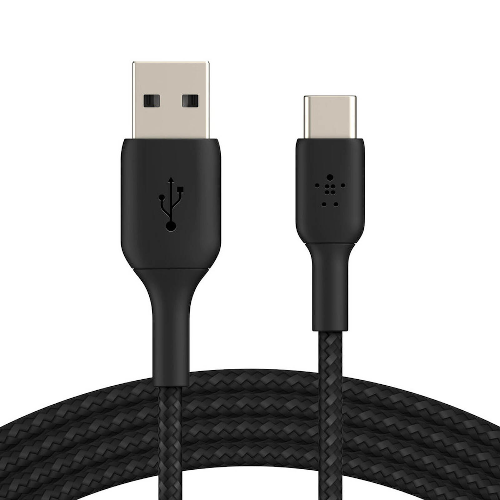Adaptateurs et câbles Câble USB-C vers USB-A tressé (noir) - 2 m - Autre vue
