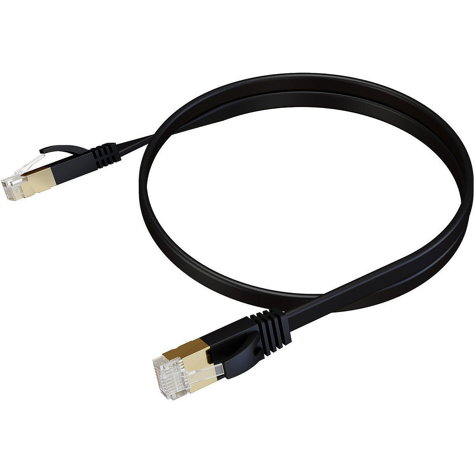Câble RJ45 Real Cable E-NET 600-2 - Cable RJ45 Cat 6a UTP (noir) - 10 m - Autre vue