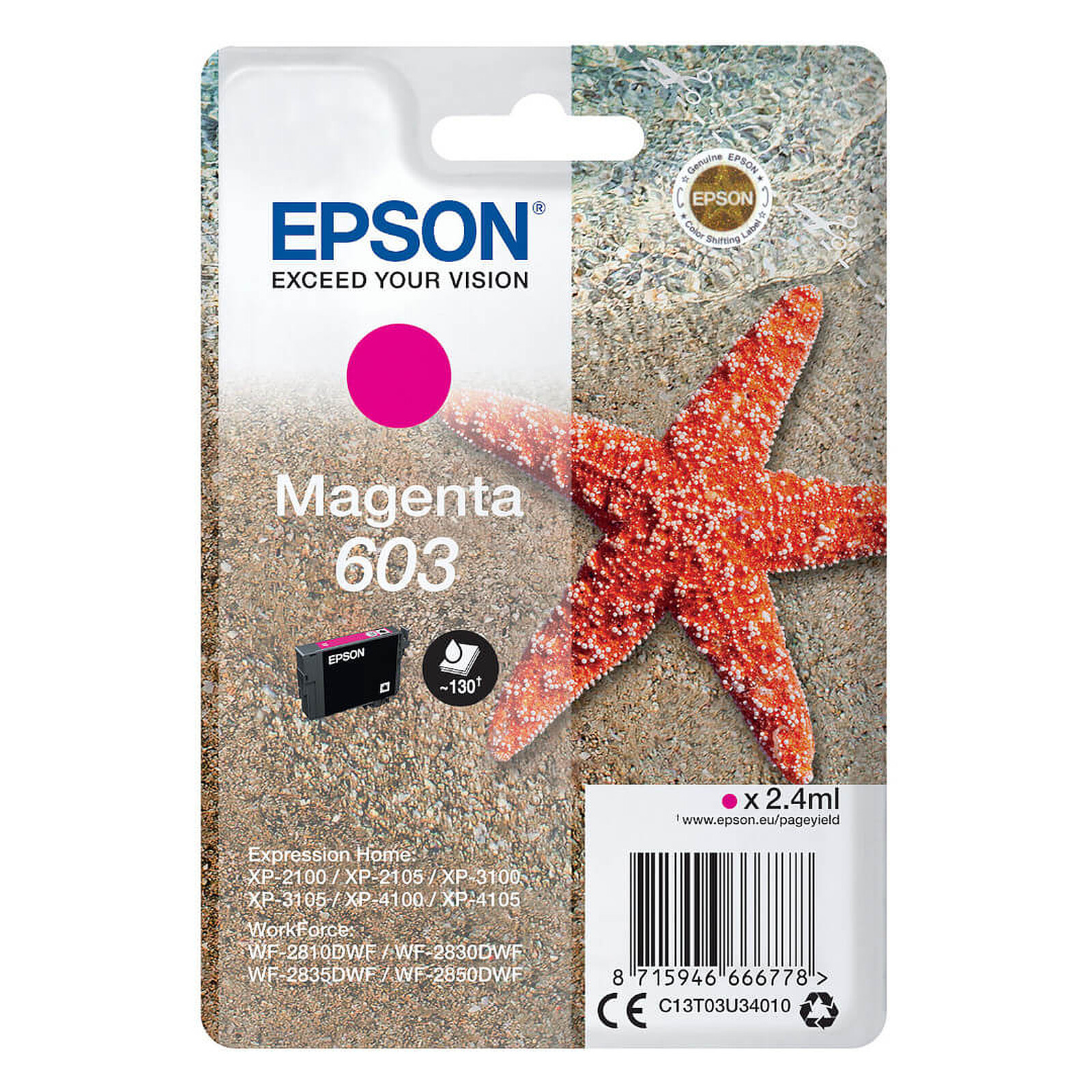 Cartouche d'encre Epson Etoile de mer 603 Magenta - Autre vue