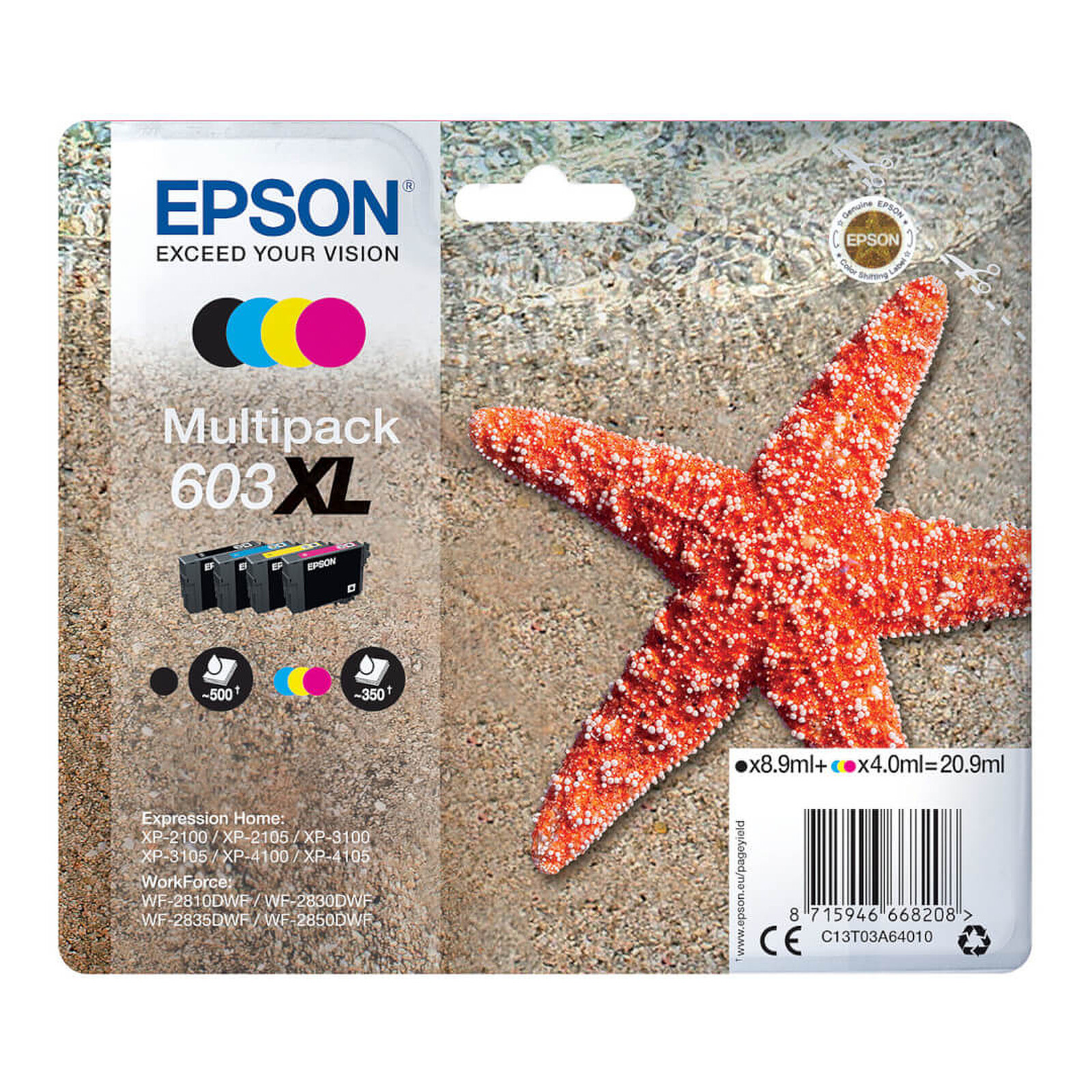 Cartouche d'encre Epson Etoile de mer 603XL 4 couleurs - Autre vue