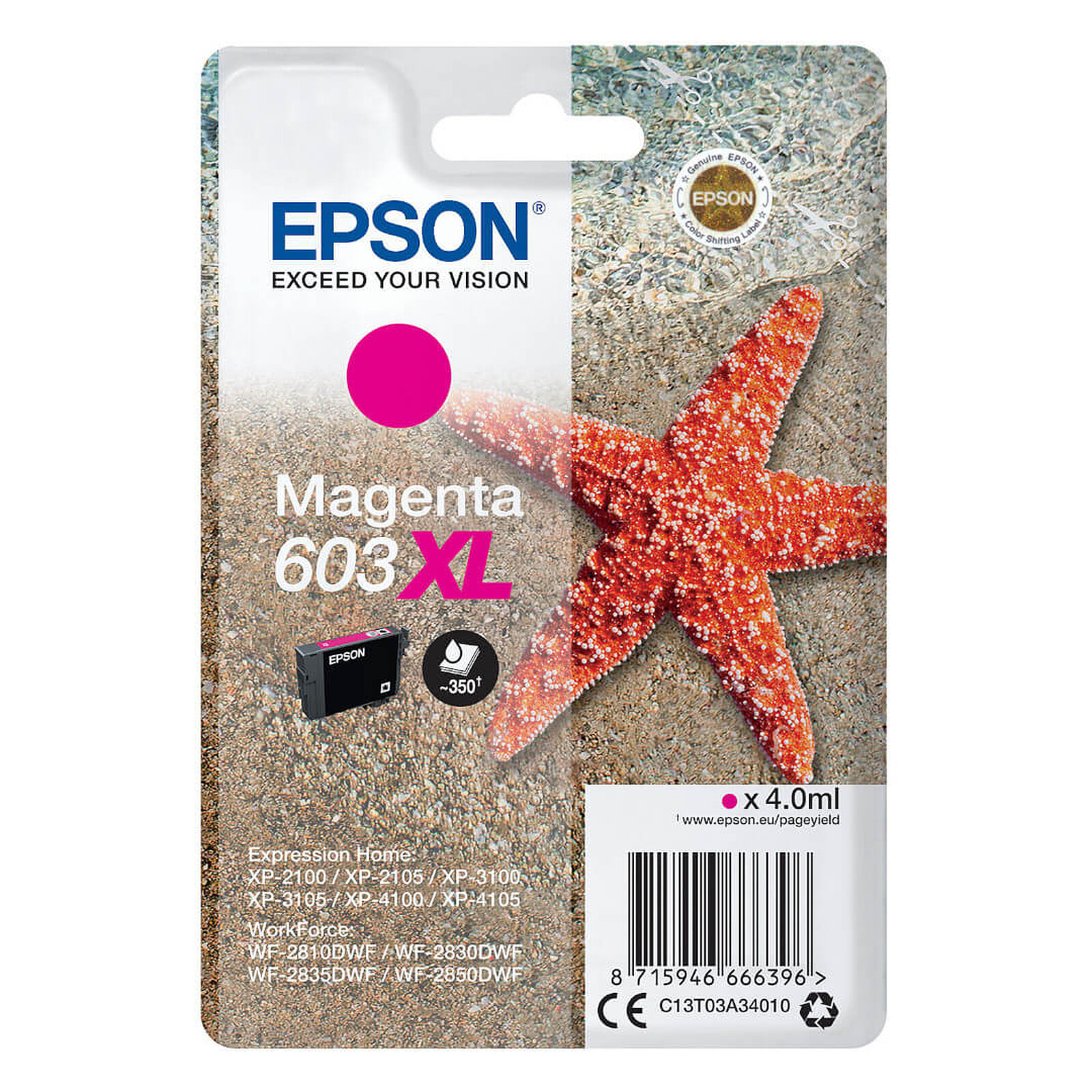 Cartouche d'encre Epson Etoile de mer 603XL Magenta - Autre vue