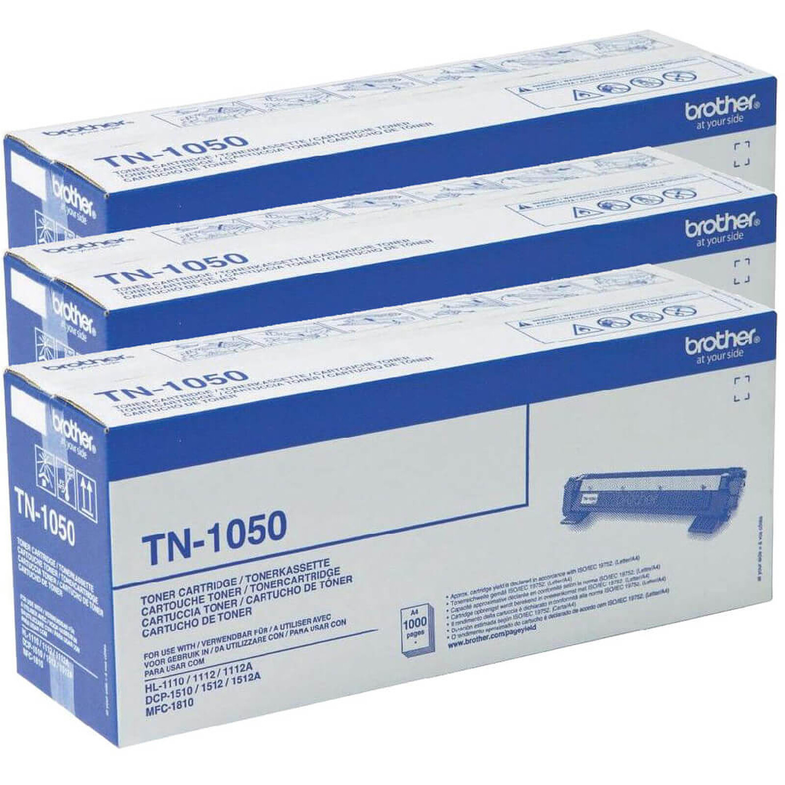 Toner Brother TN-1050 - Noir Pack Trio - Autre vue