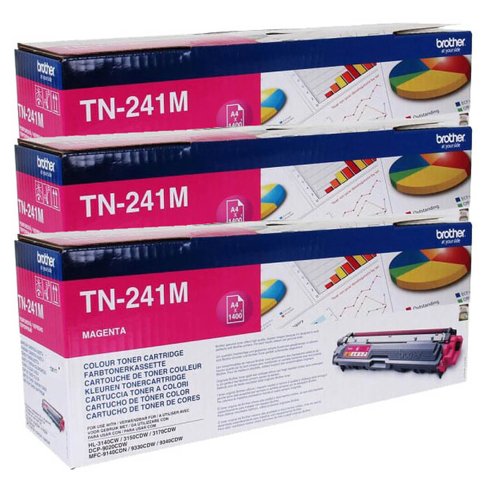 Toner Brother TN-241 - Magenta Pack Trio - Autre vue