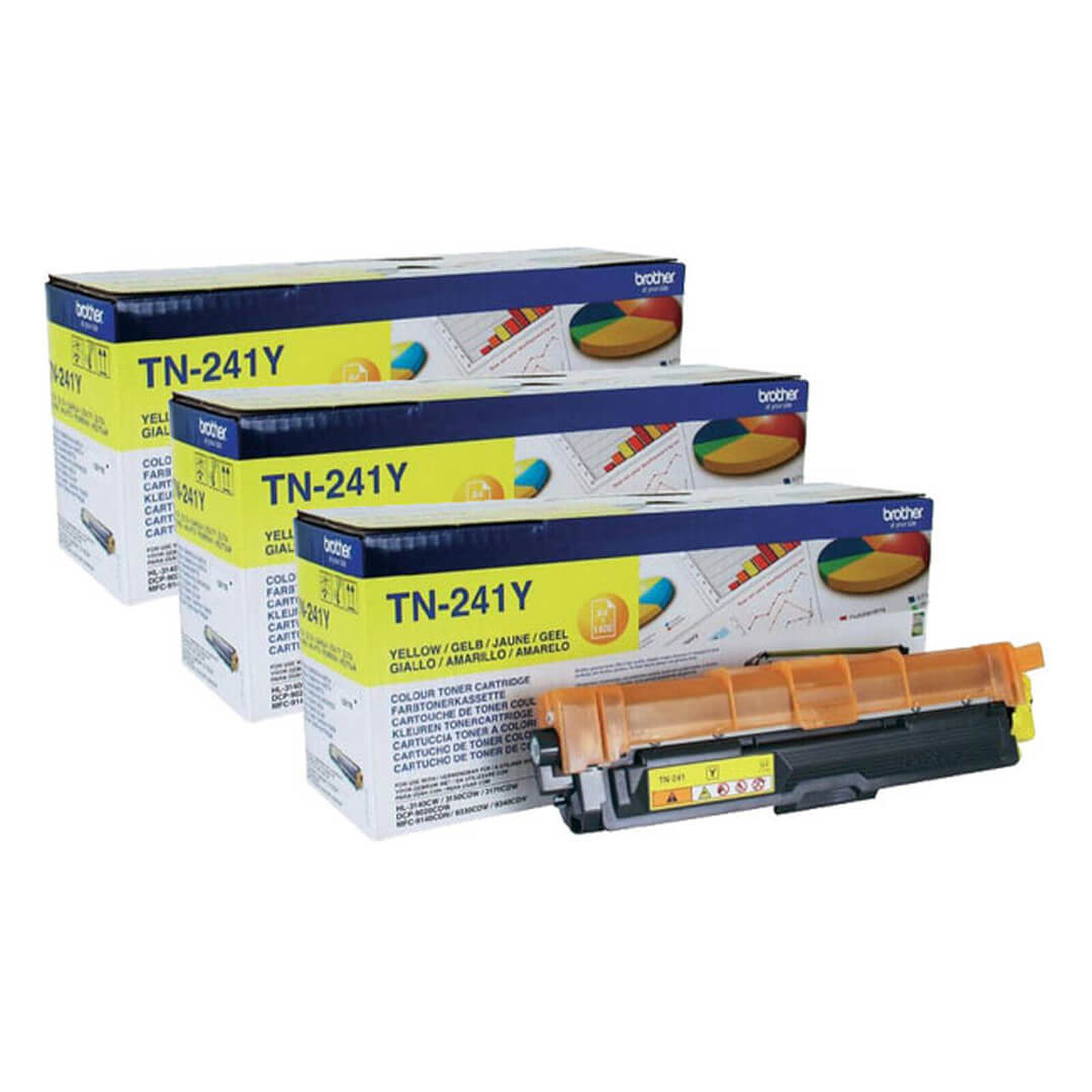 Toner Brother TN-241 - Jaune Pack Trio - Autre vue