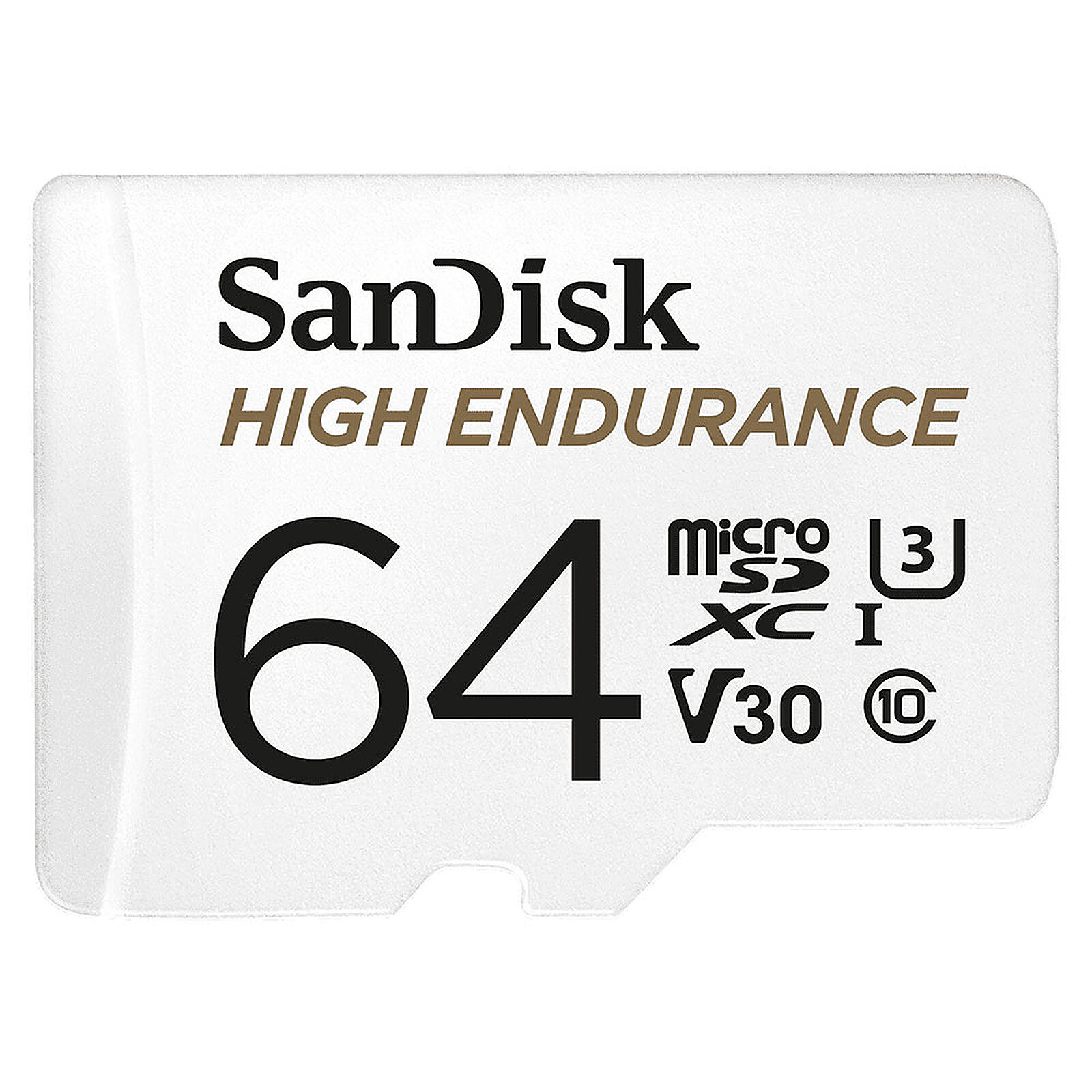Carte micro SD SanDisk High Endurance microSDXC UHS-I U3 V30 64 Go + Adaptateur SD - Autre vue