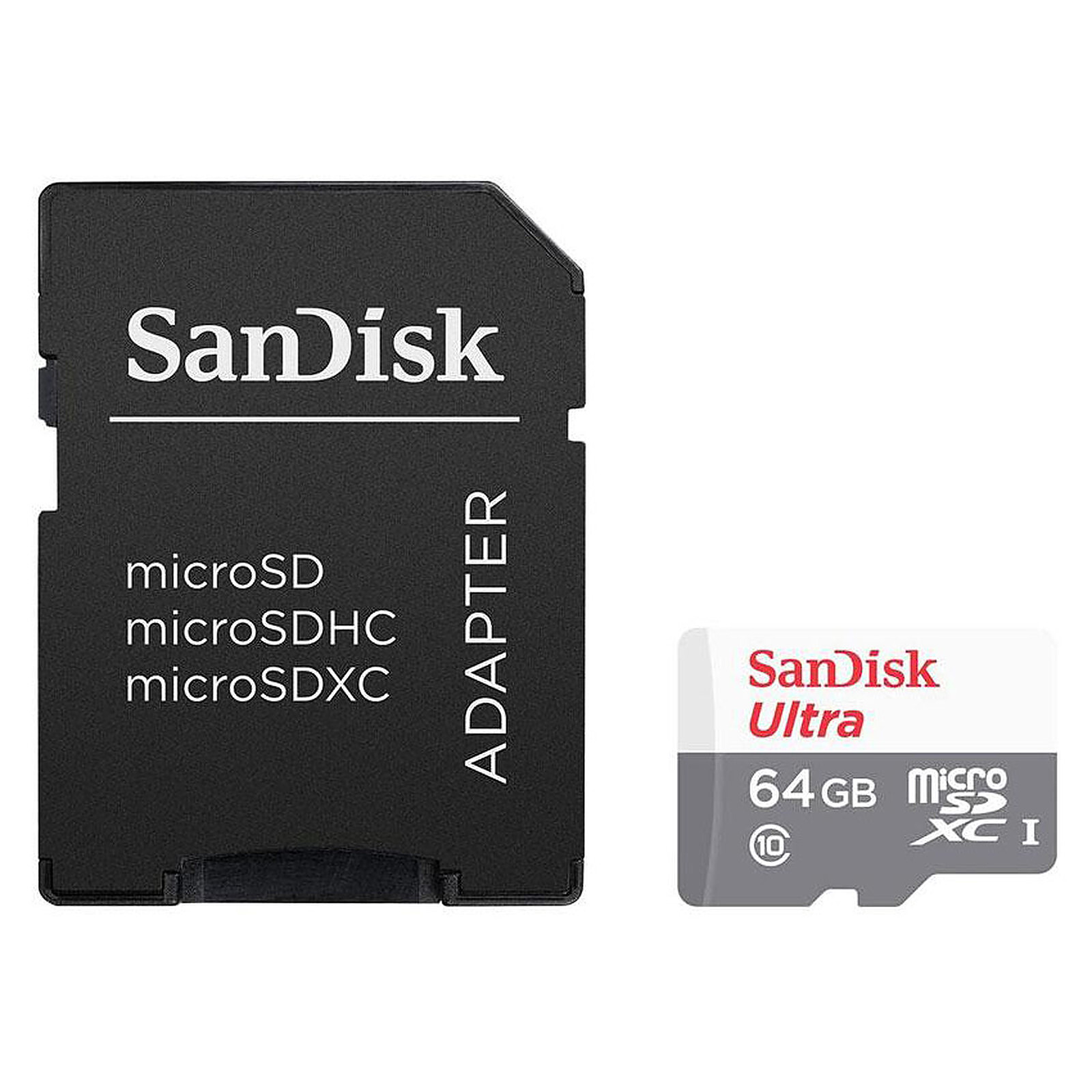 Carte micro SD SanDisk Ultra microSDXC 64 Go + adaptateur SD - Autre vue