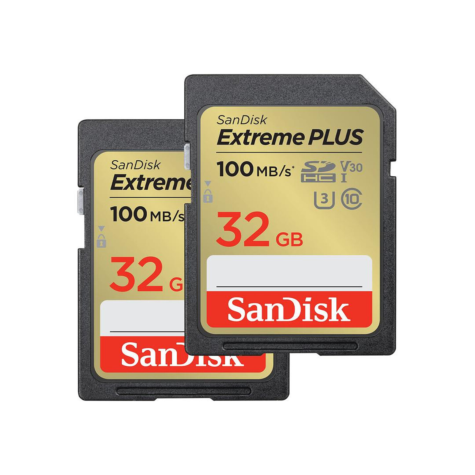 Carte SD SanDisk Extreme PLUS SDHC UHS-I  32 Go (x2) - Autre vue