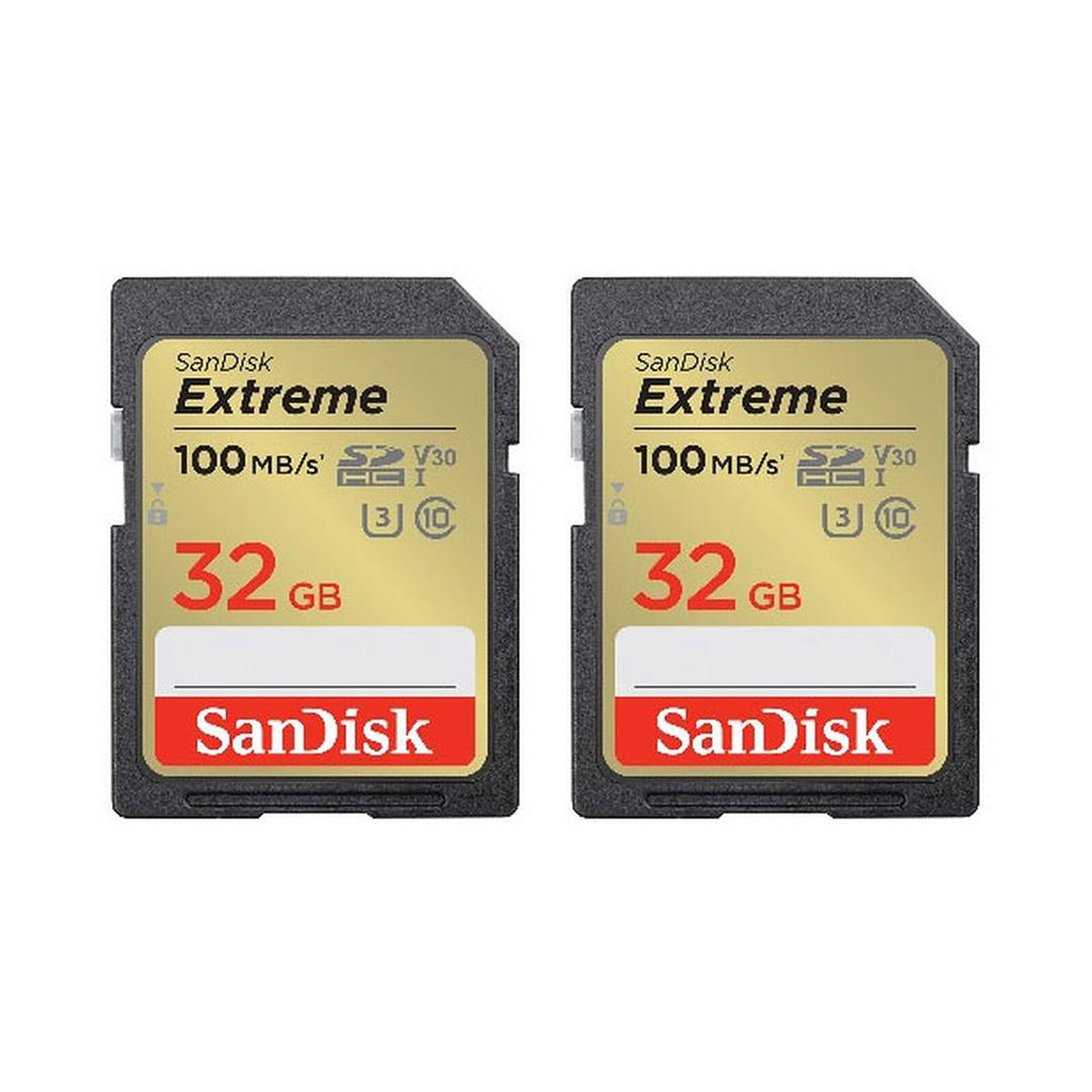 Carte SD SanDisk Extreme SDHC UHS-I  32 Go (x2) - Autre vue