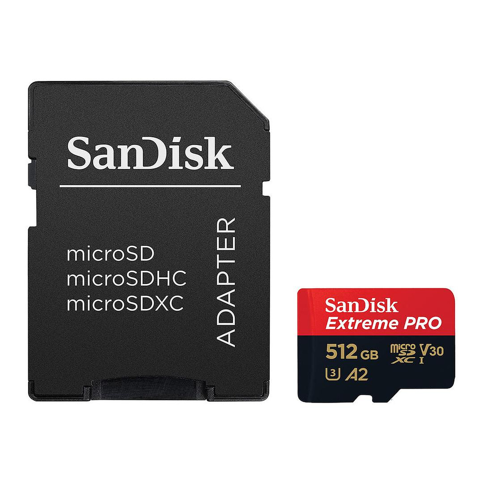 Carte micro SD SanDisk Extreme PRO microSDXC UHS-I U3  512 Go + Adaptateur SD - Autre vue