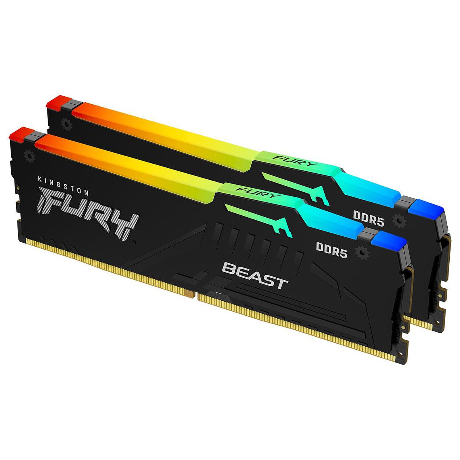 Mémoire RAM Kingston Fury Beast RGB - 2 x 8 Go (16 Go) - DDR5 5600 MHz - CL40 - Autre vue