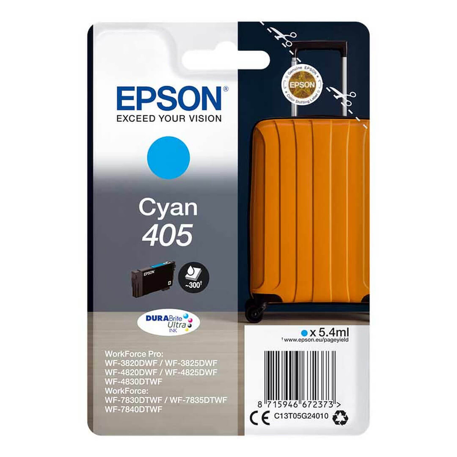 Cartouche d'encre Epson Valise 405 Cyan - Autre vue