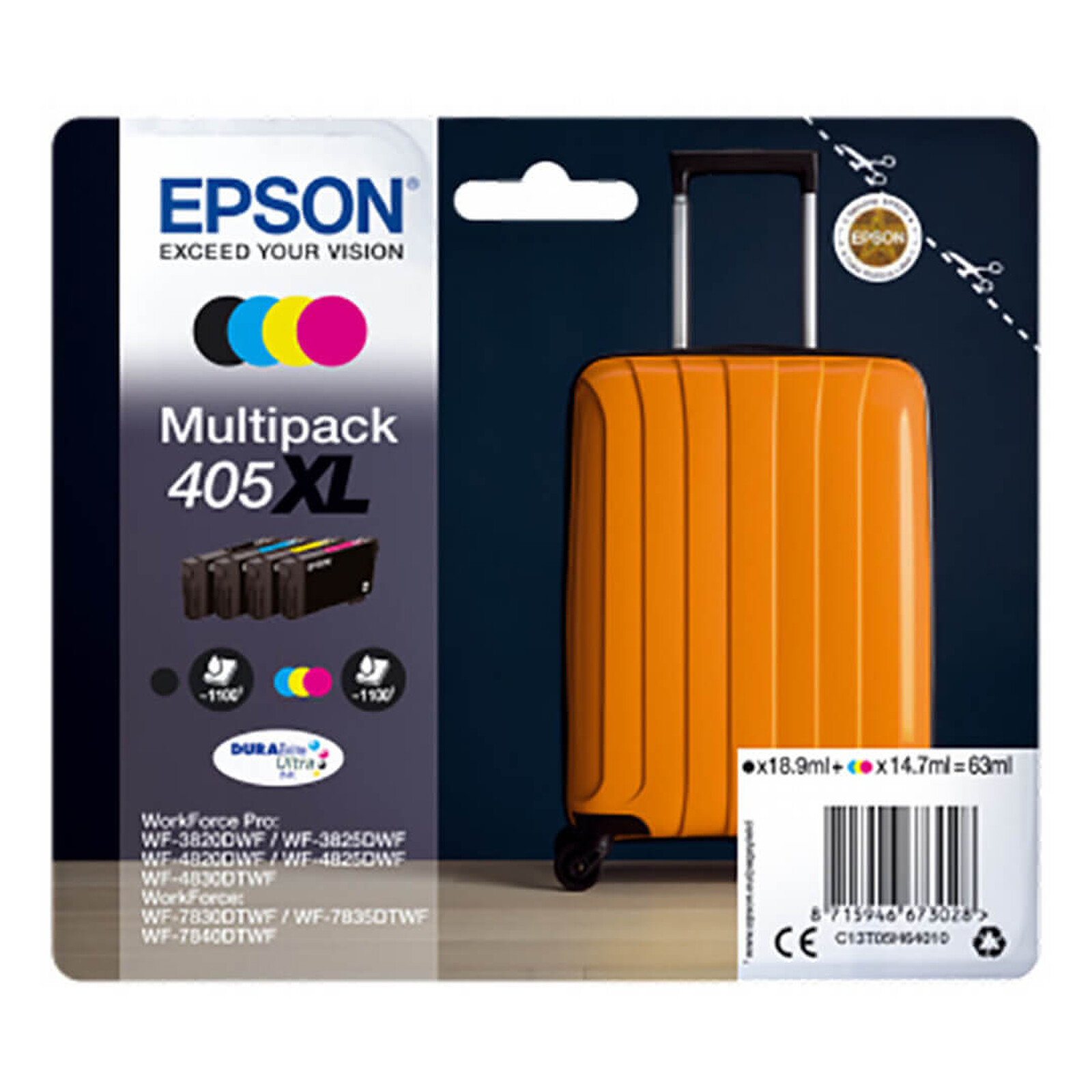 Cartouche d'encre Epson Valise 405XL 4 couleurs - Autre vue