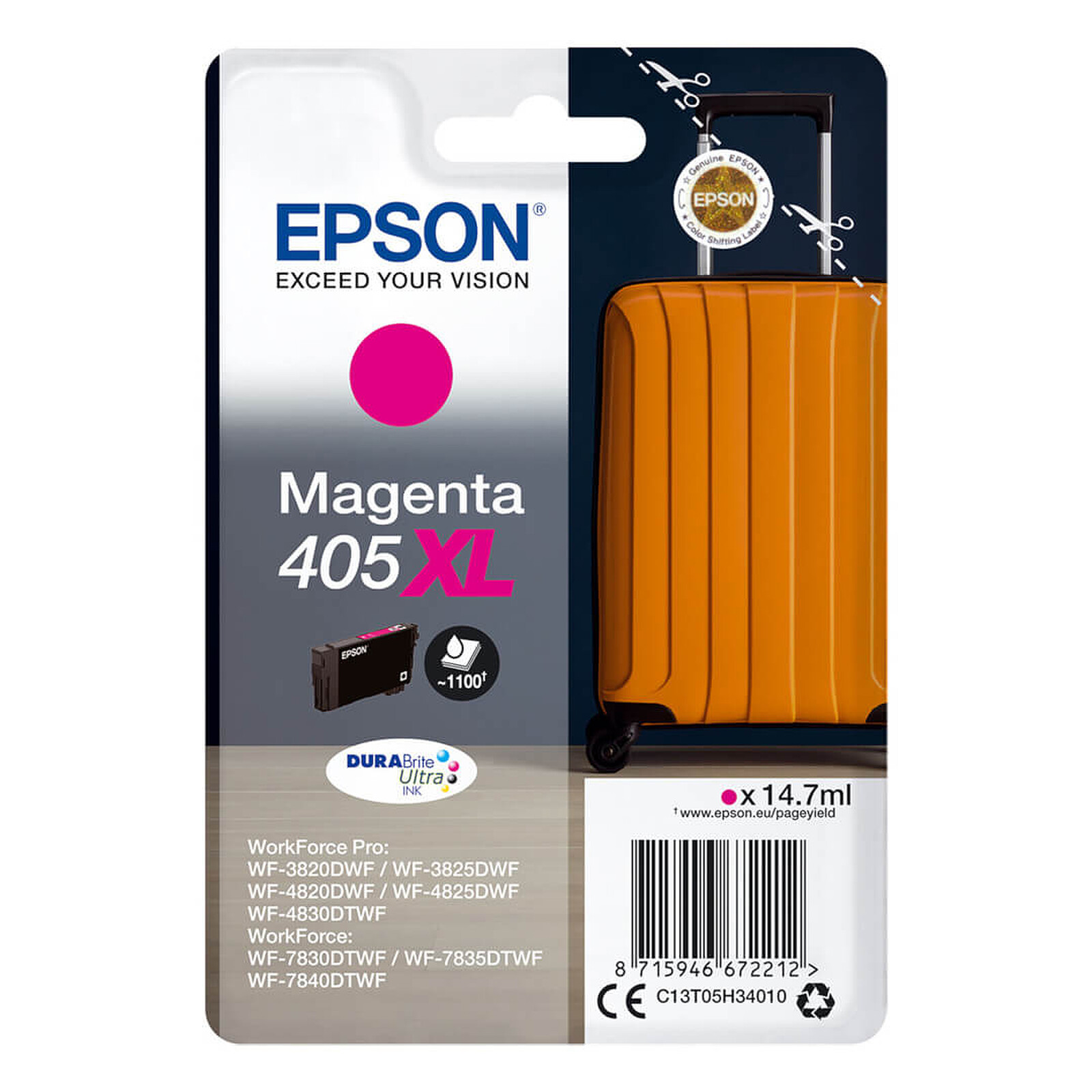 Cartouche d'encre Epson Valise 405XL Magenta - Autre vue