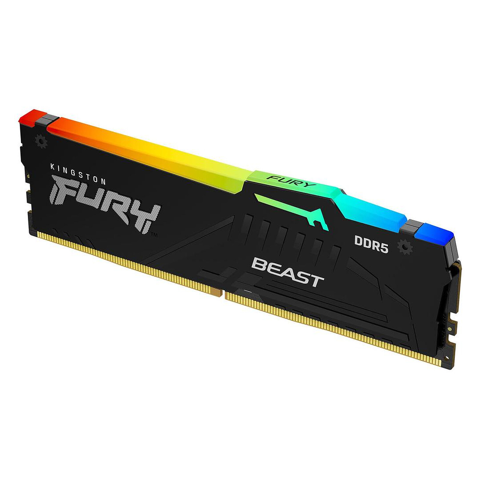 Mémoire RAM Kingston Fury Beast RGB - 1 x 16 Go (16 Go) - DDR5 5600 MHz - CL36 - Autre vue