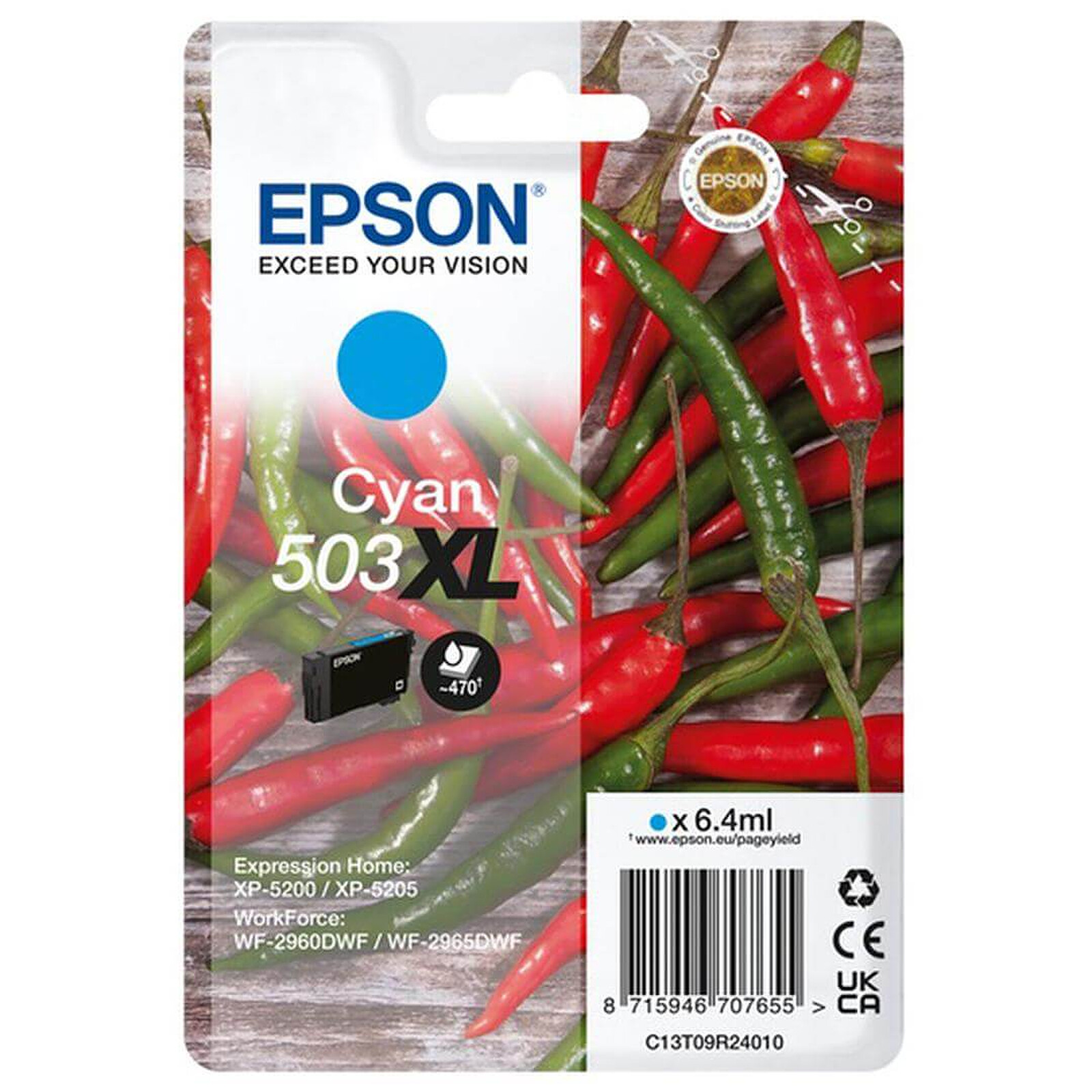 Cartouche d'encre Epson Piment 503XL Cyan - Autre vue