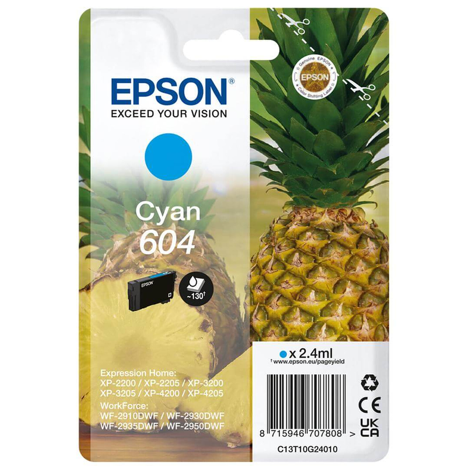 Cartouche d'encre Epson Ananas 604 Cyan - Autre vue