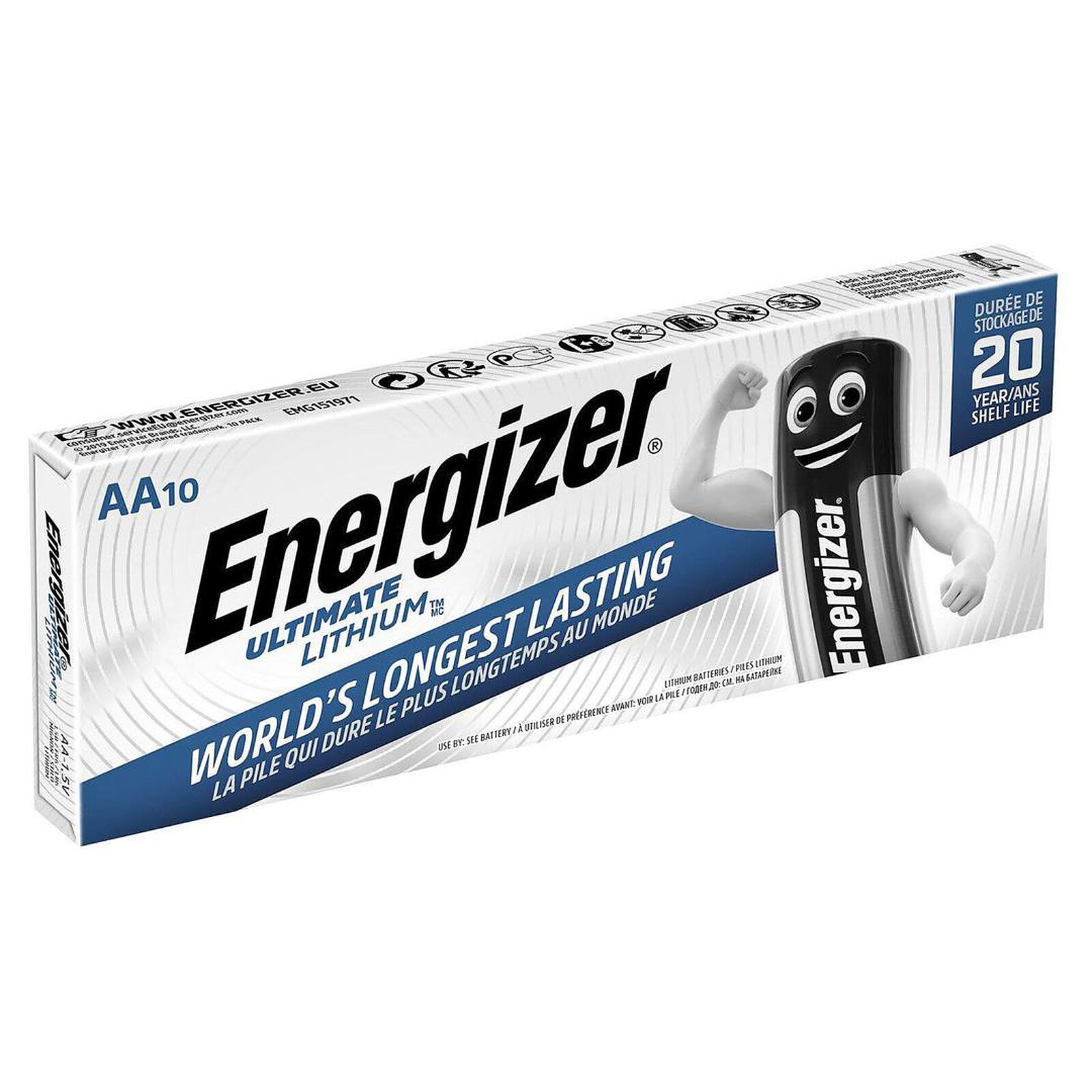 Pile et chargeur Energizer Lithium AA (par 10) - Autre vue