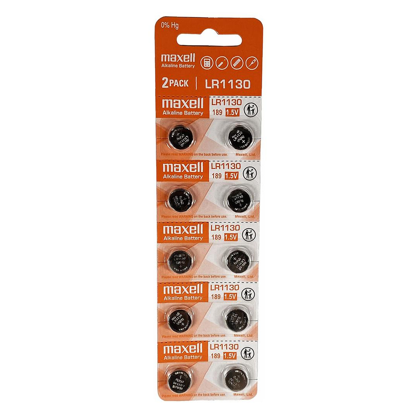 Pile et chargeur Maxell LR1130 1.5V (par 10) - Autre vue