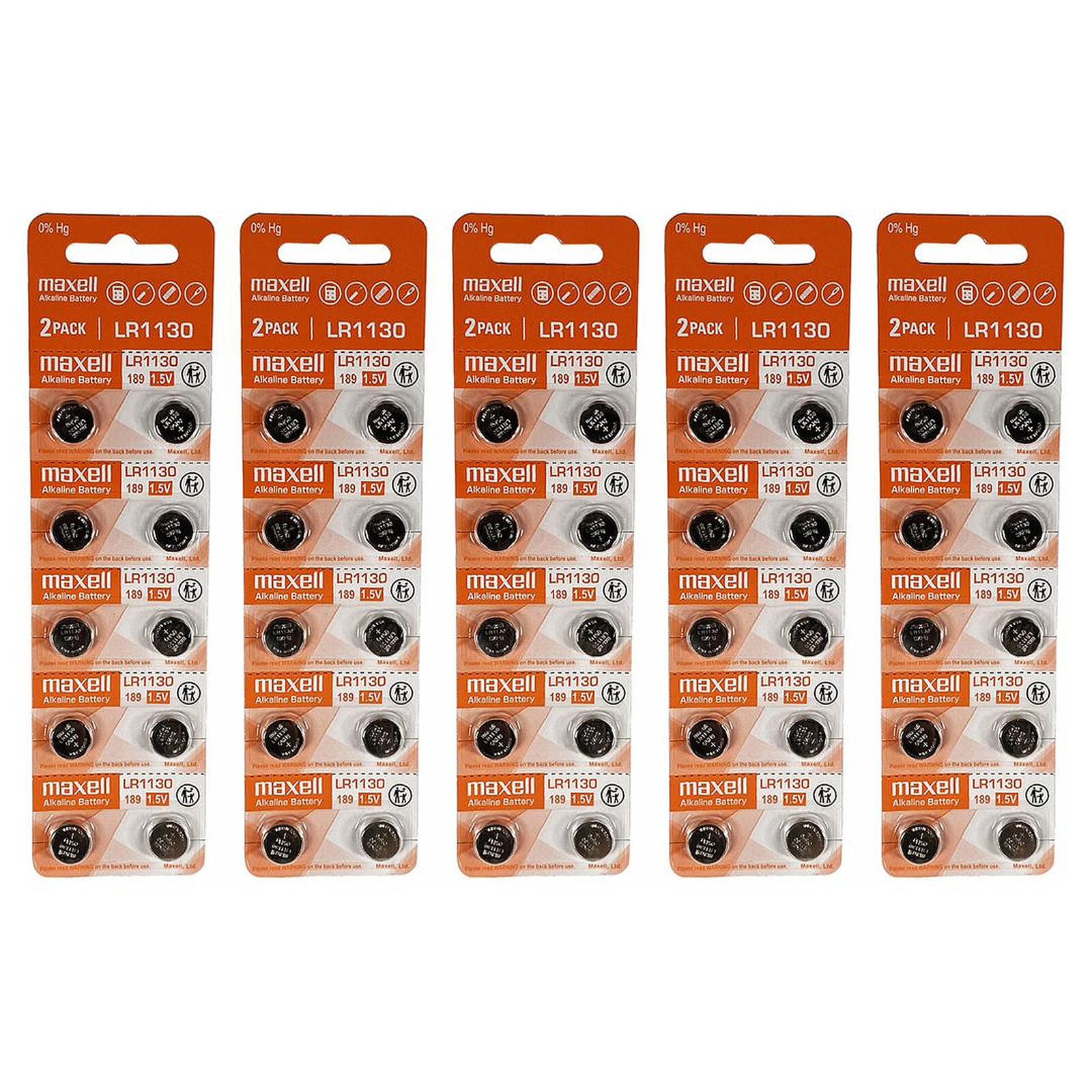 Pile et chargeur Maxell LR1130 1.5V (par 50) - Autre vue