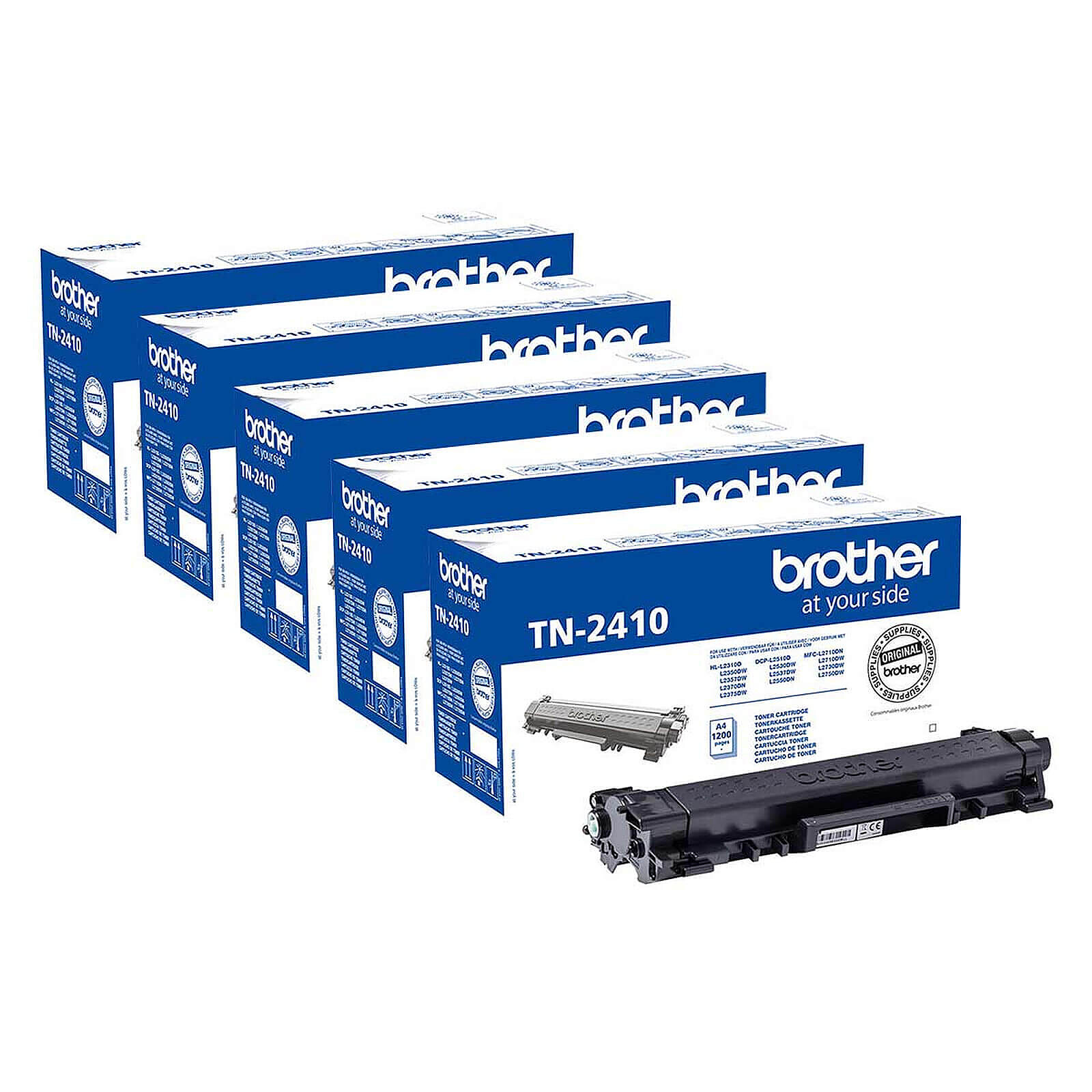 Toner Brother TN-2410 - Noir Pack x5 - Autre vue