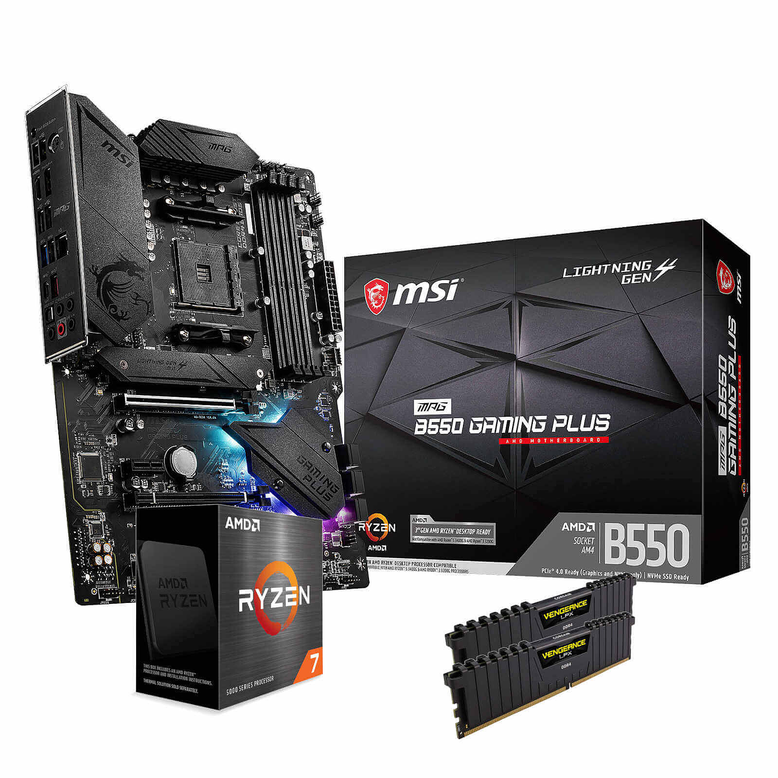 Kit upgrade PC AMD Ryzen 7 5800X + MSI B550 + RAM 32 Go 3200MHz - Autre vue