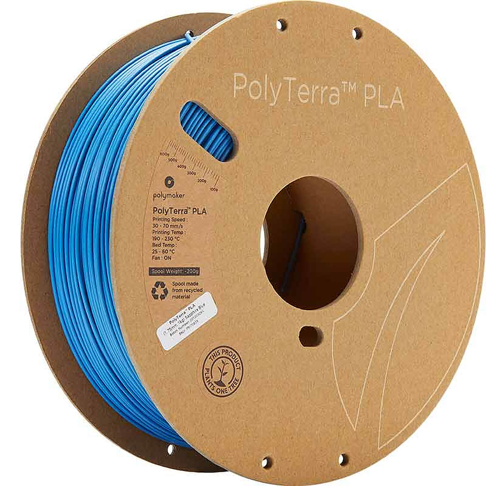 Filament 3D PolyTerra PLA - Bleu Saphir 1.75 mm - Autre vue