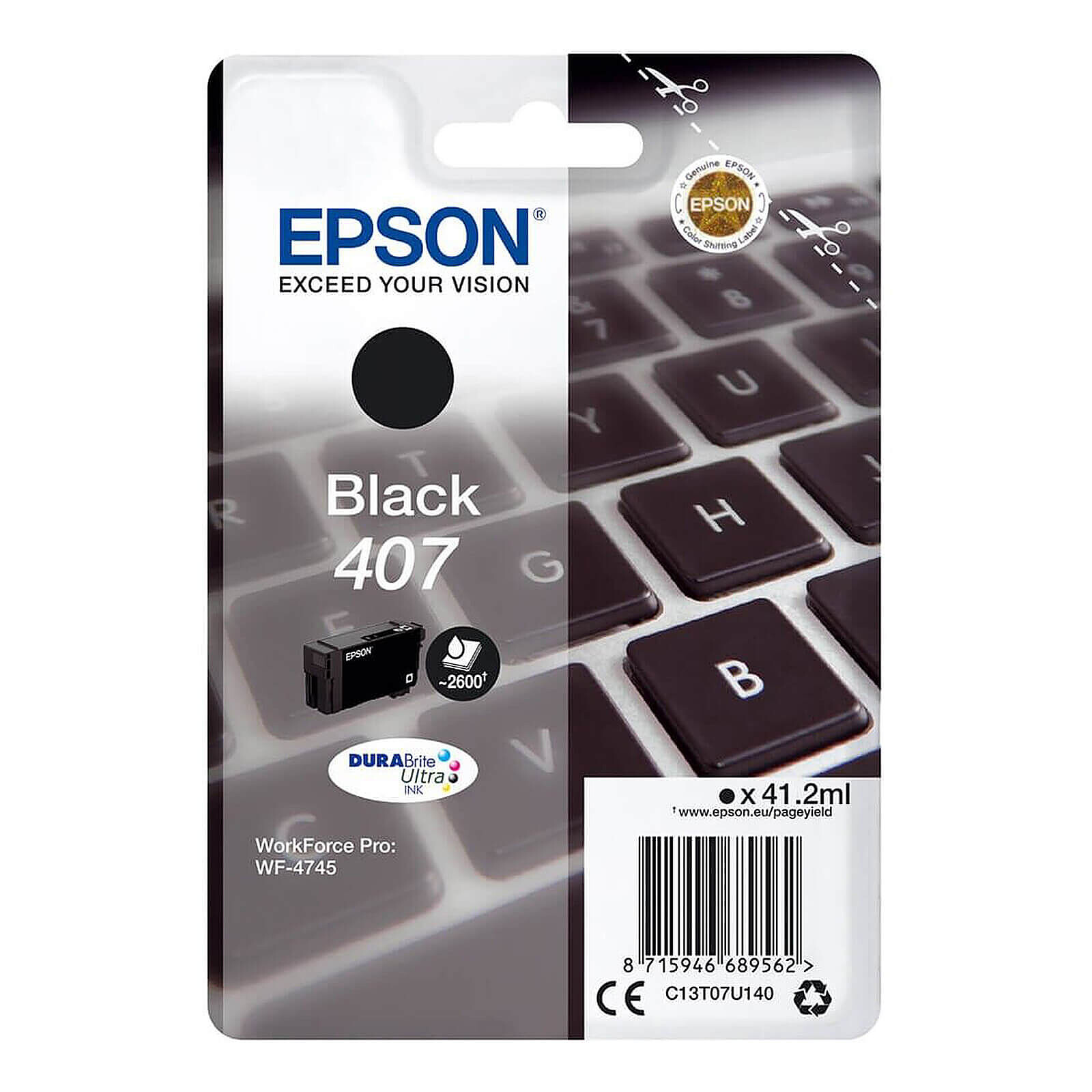 Cartouche d'encre Epson Clavier 407 - Noir - Autre vue
