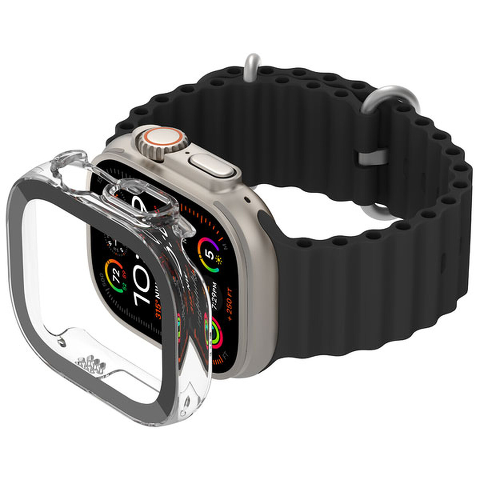 Accessoires montre et bracelet Belkin ScreenForce Protection d'écran 2-en-1 pour Apple Watch Ultra/Ultra 2 - Transparent - Autre vue