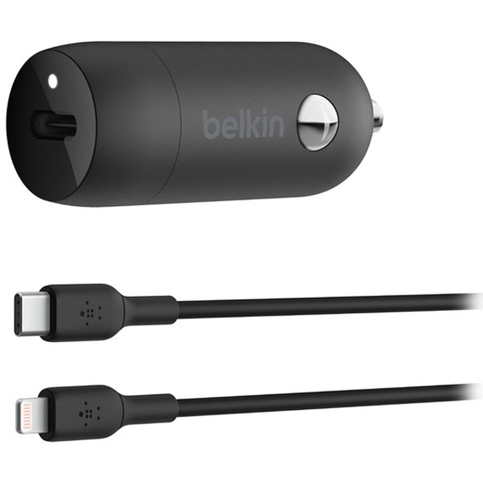 Accessoires Auto Belkin Chargeur 30W voiture avec câble USB-C vers Lightning (30W) - noir - Autre vue