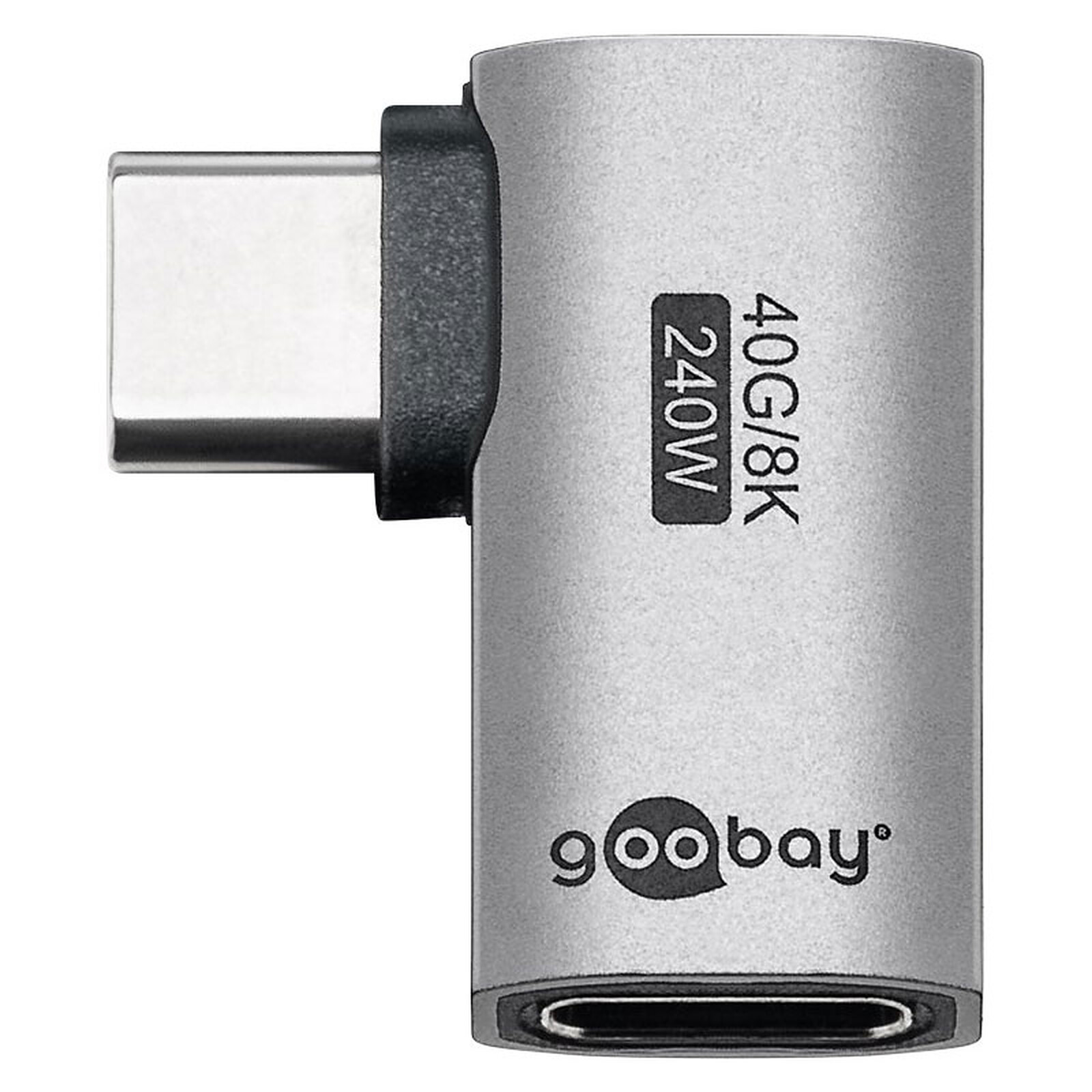 Câble USB Goobay Adaptateur USB-C Mâle vers USB-C Femelle coudé à 90° - Autre vue