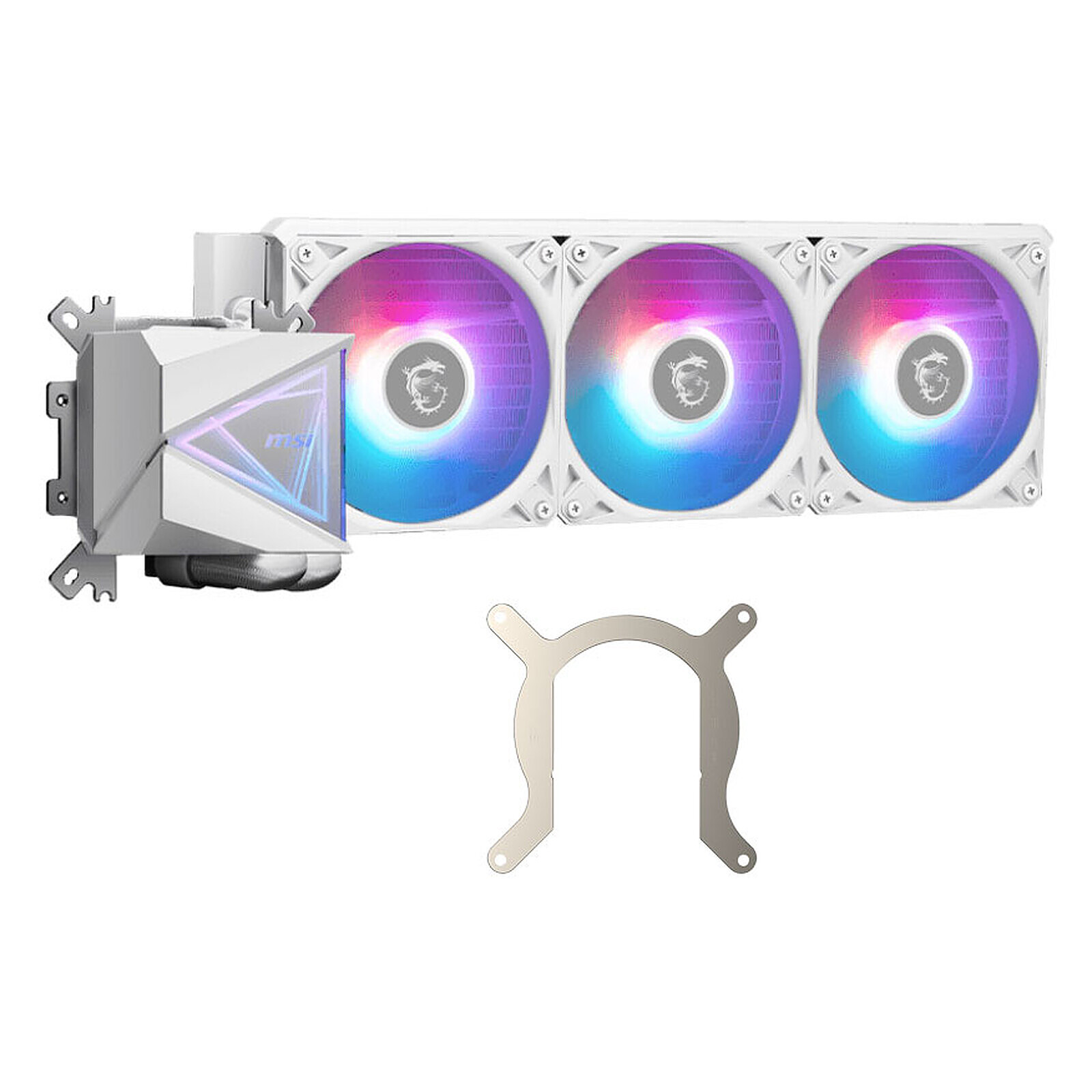 Watercooling AIO MSI MAG CORELIQUID I360 - Blanc + Offset Kit LGA1851 - Autre vue