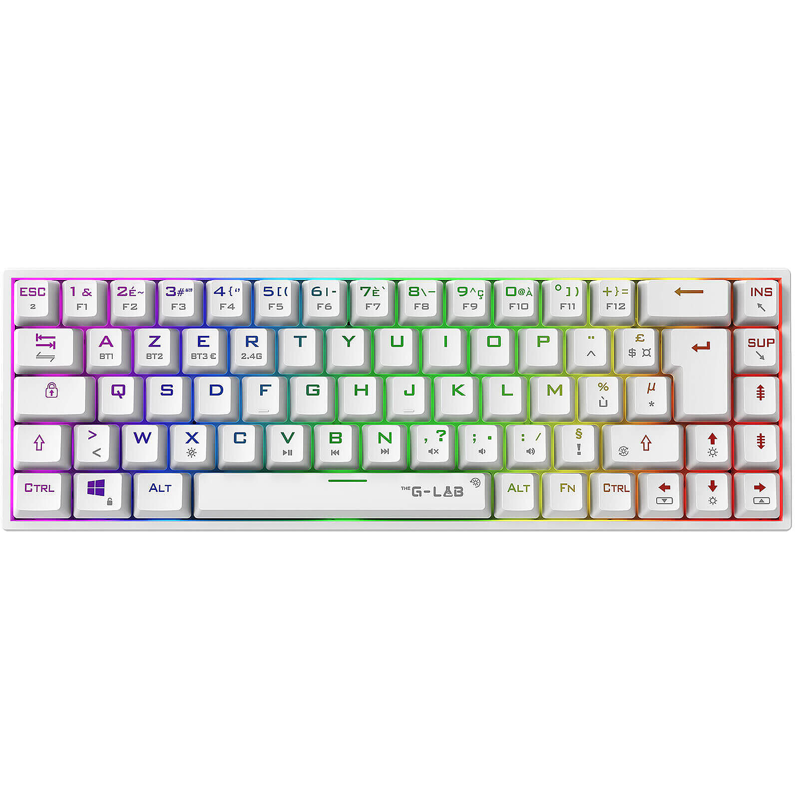 Clavier PC The G-Lab Keyz Titanium Wireless - Blanc - Autre vue