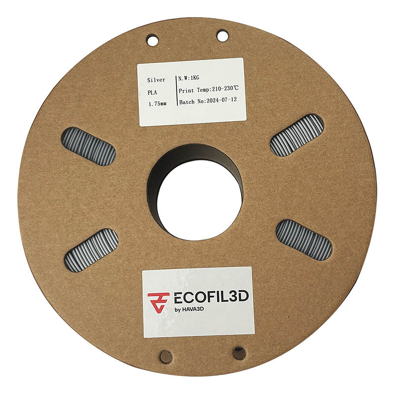 Filament 3D ECOFIL3D PLA Eco 1.75 mm - Argent - Autre vue