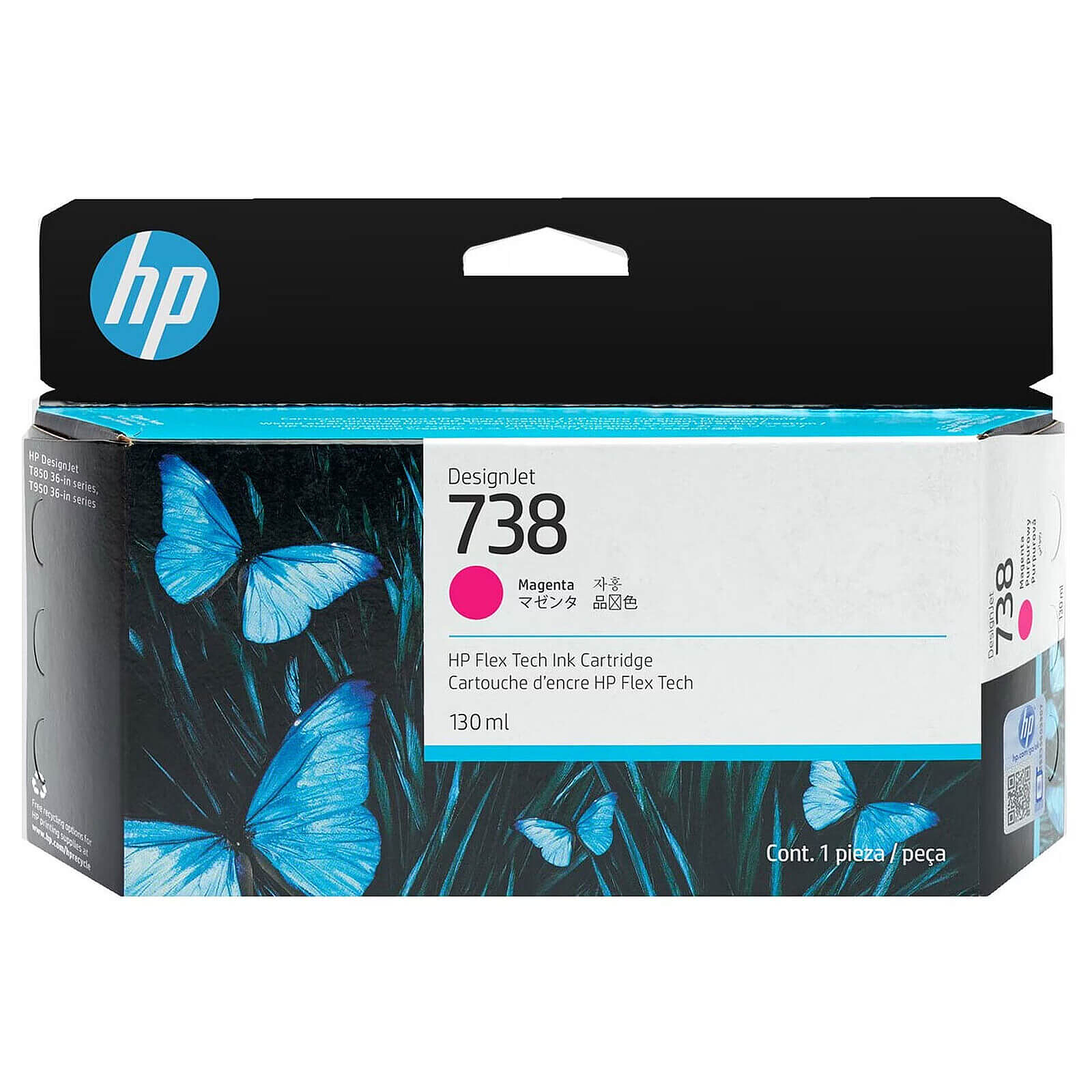 Cartouche d'encre HP 738 (498N6A) - Magenta - Autre vue