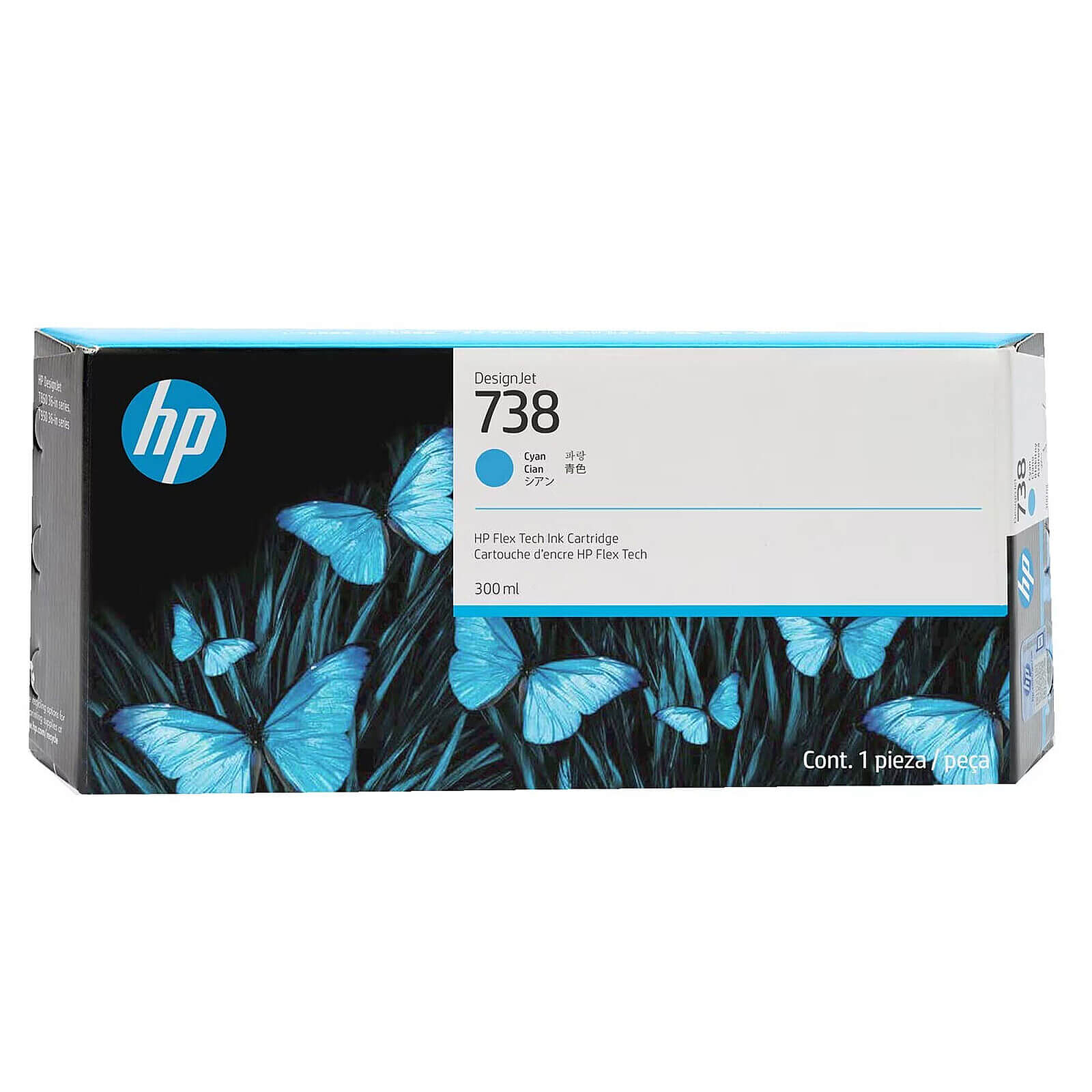 Cartouche d'encre HP 738 (676M6A) - Cyan - Autre vue